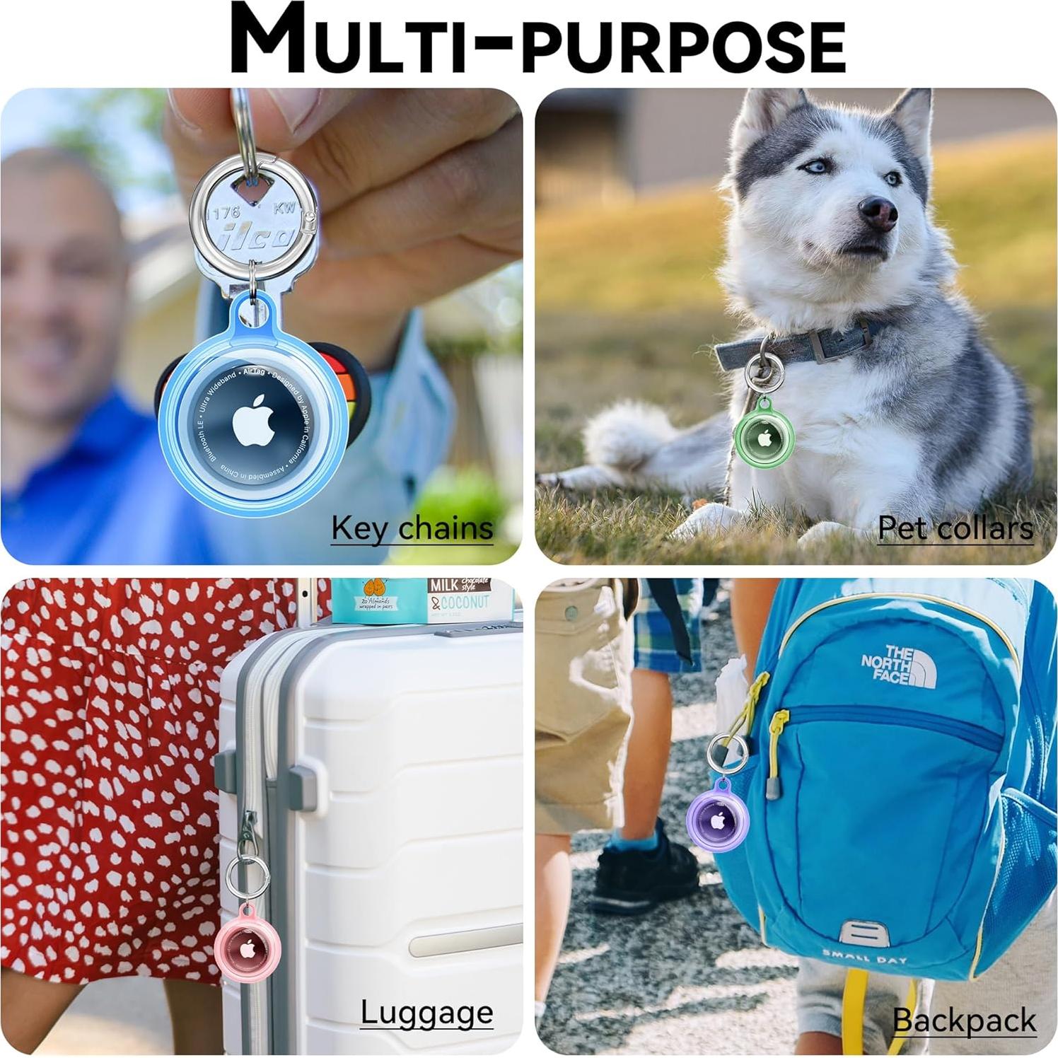 Paquete de 4 fundas protectoras para AirTag DDJ - Silicona