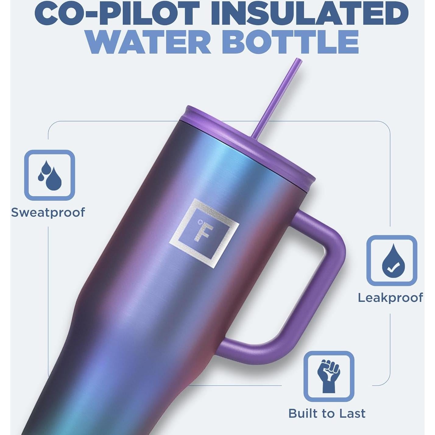 Taza Aislada IRON °FLASK 1.18 L con 2 Tapas - Lavanda