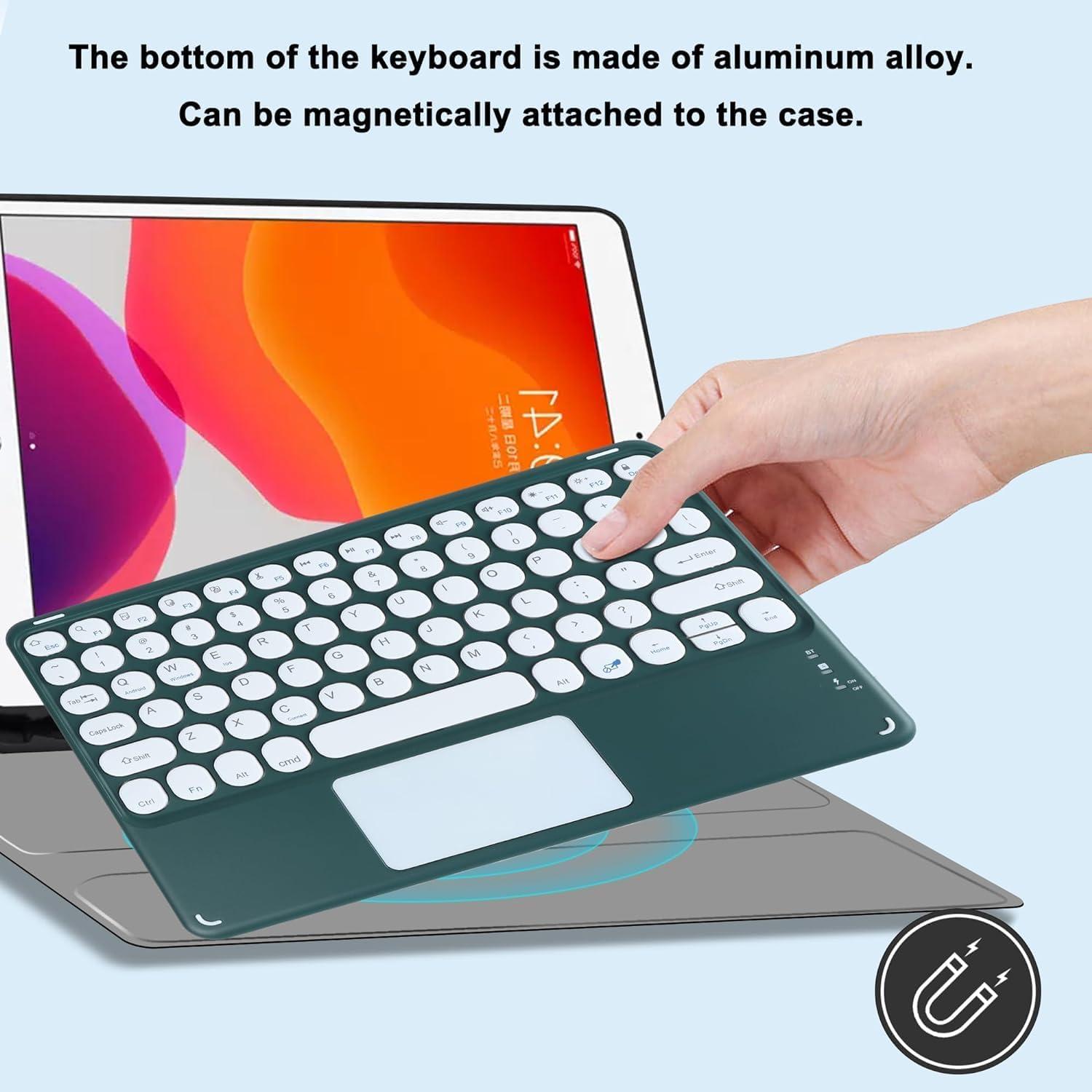 Teclado Inalámbrico Bluetooth KUYHRF con Touchpad Verde Oscuro