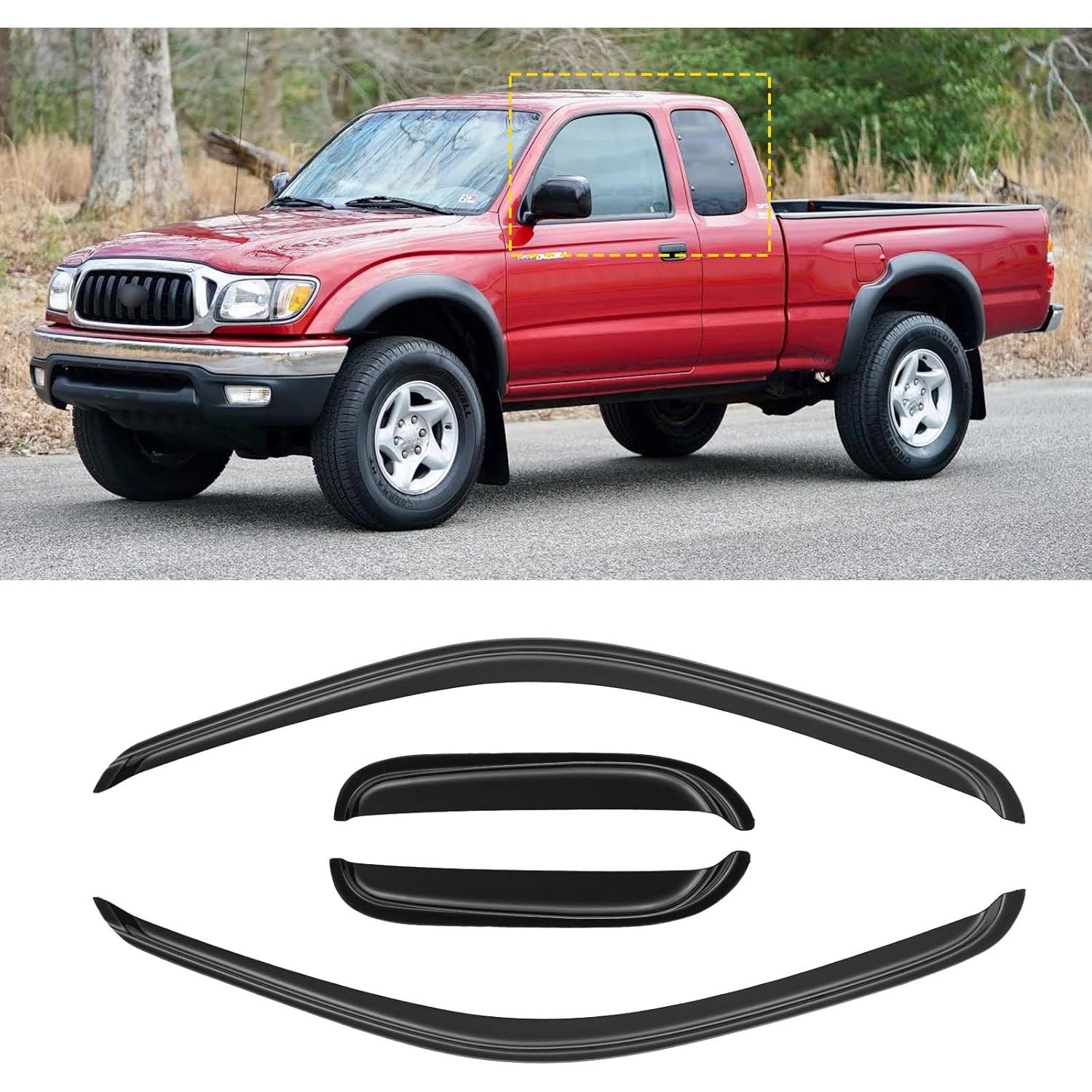 Visera de Ventana CMVT Auto para Toyota Tacoma 1995-2004 Humo