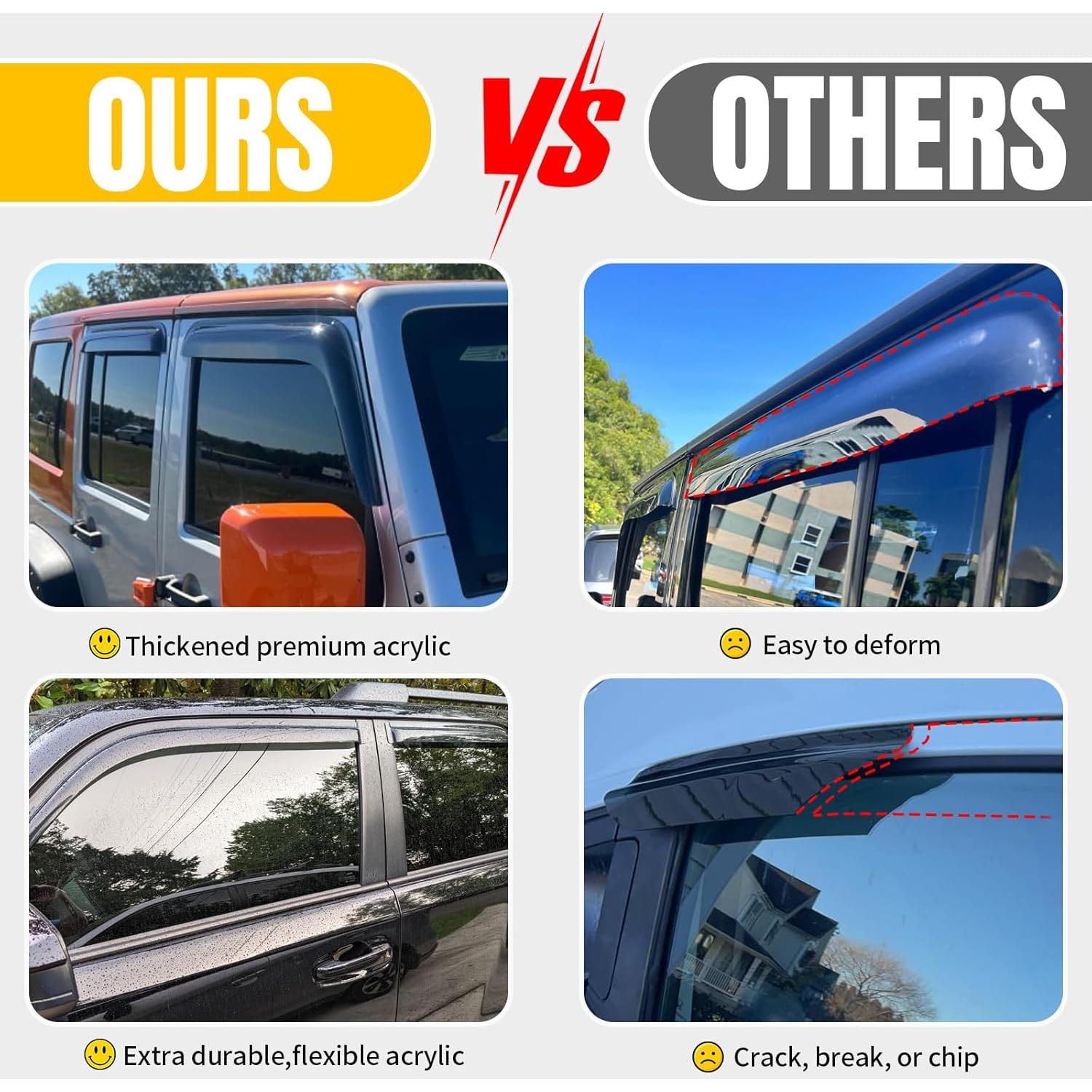 Visera de Ventana CMVT para Toyota Tacoma 1995-2004, 4PCS