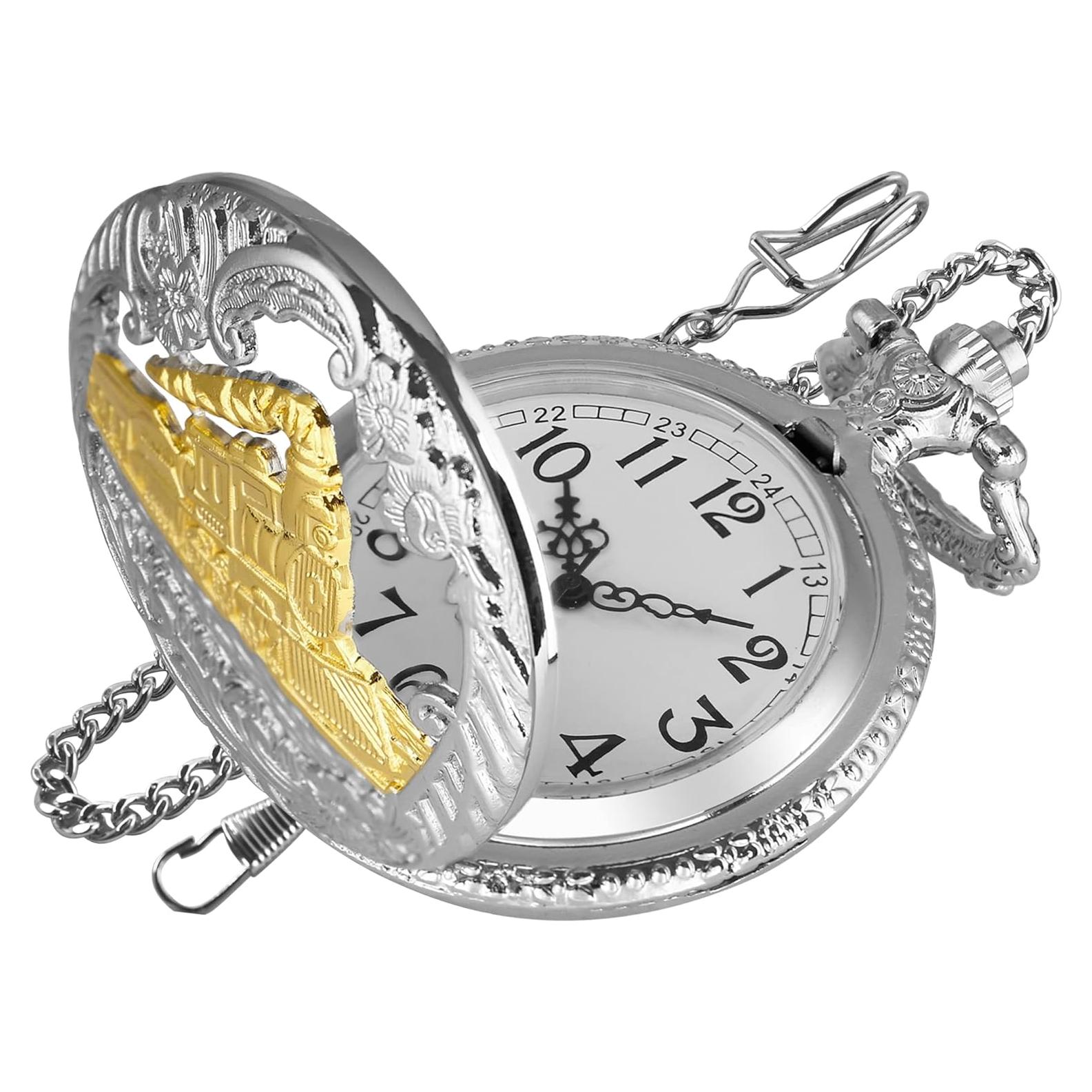 Reloj de bolsillo SwitchMe PK041106 con esfera árabe blanca