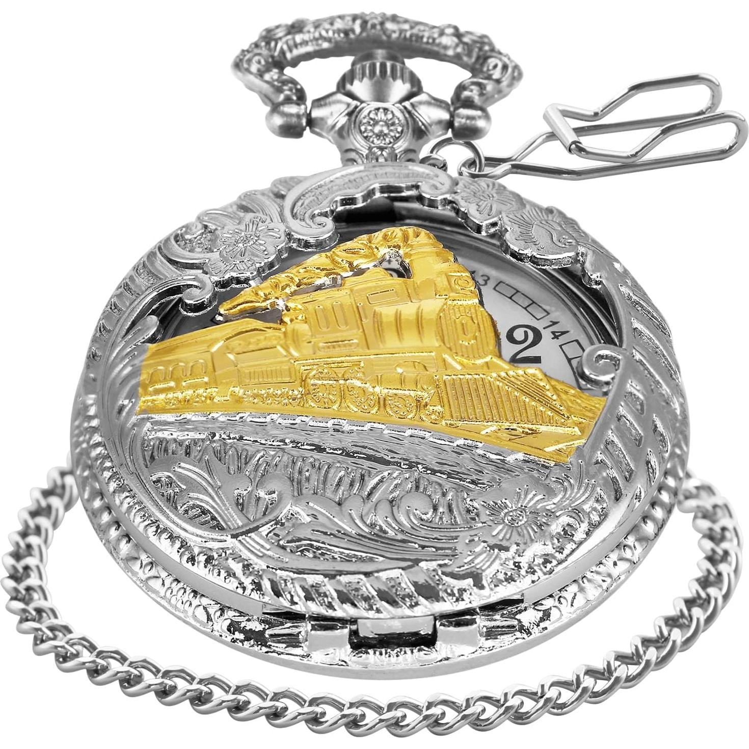 Reloj de bolsillo SwitchMe PK041106 con esfera árabe blanca