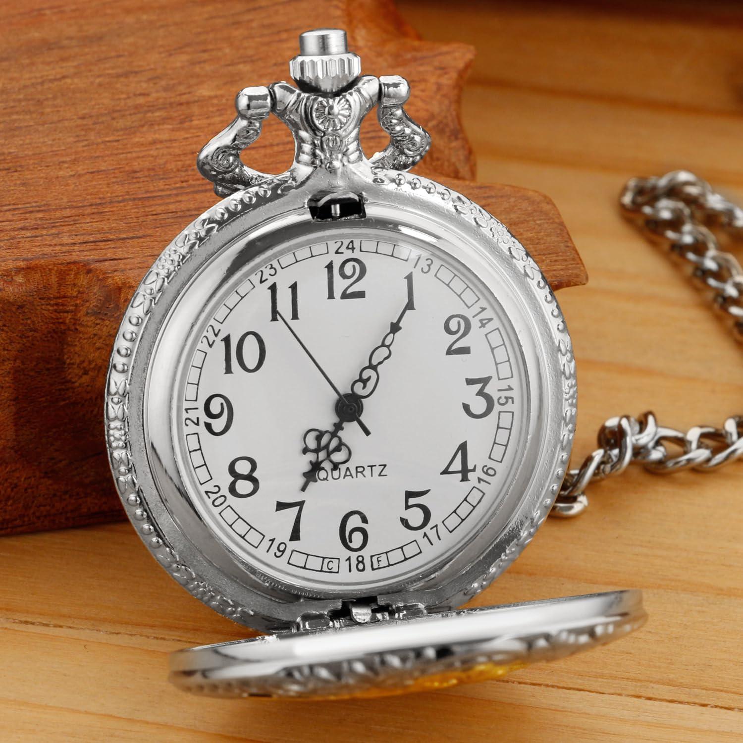 Reloj de bolsillo SwitchMe PK041106 con esfera árabe blanca