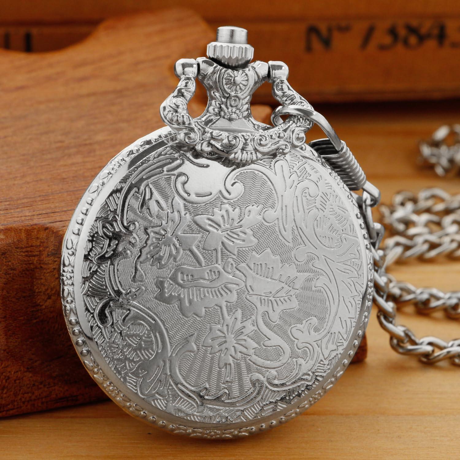 Reloj de bolsillo SwitchMe PK041106 con esfera árabe blanca