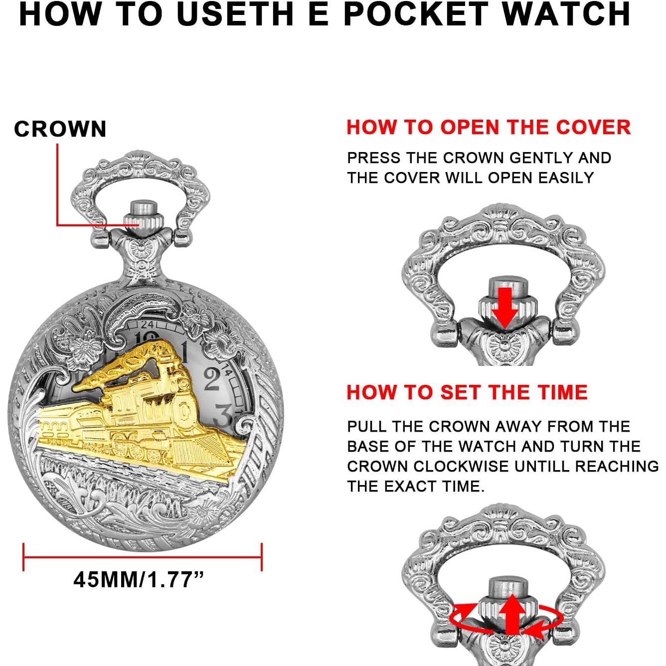 Reloj de bolsillo SwitchMe PK041106 con esfera árabe blanca