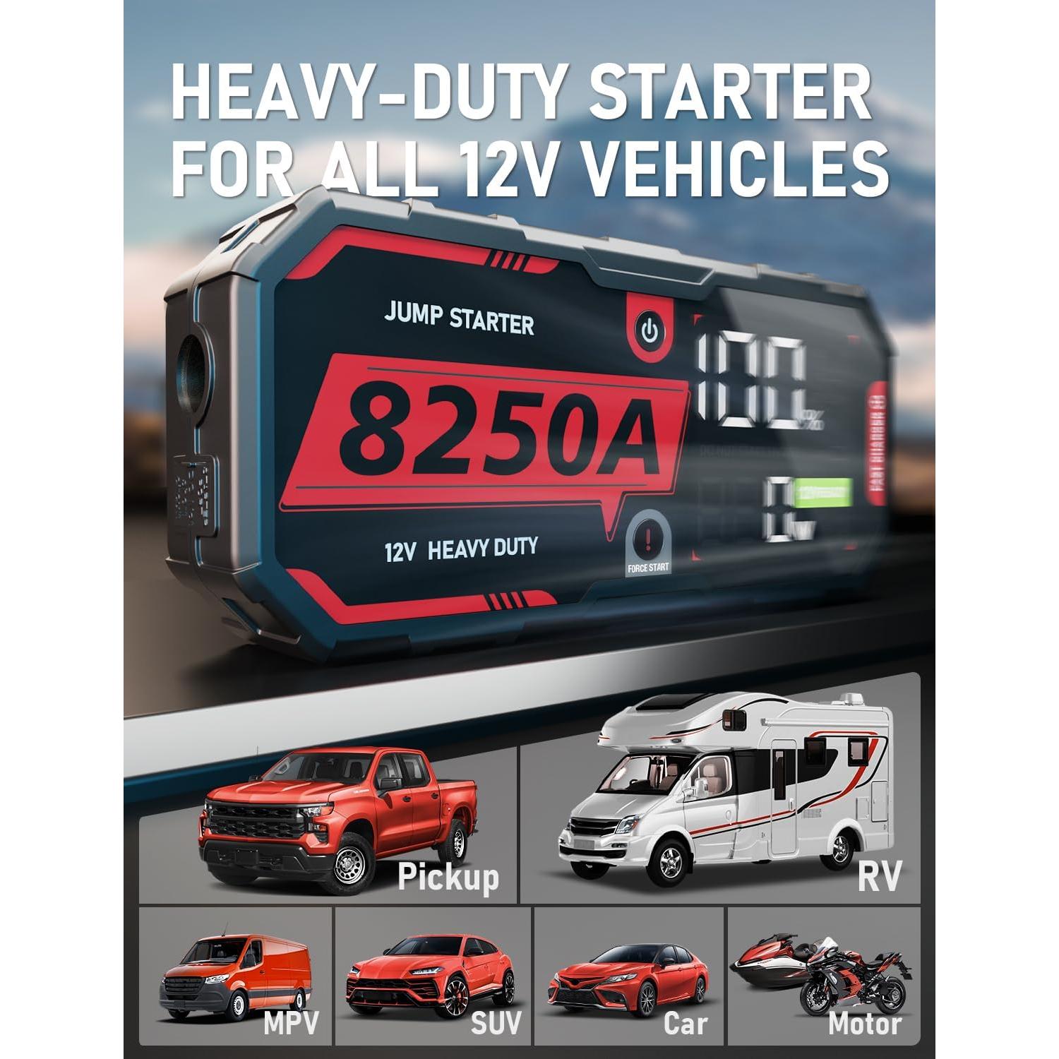 Arrancador de Batería ATGFOX F40-8250A 8250A USB-C