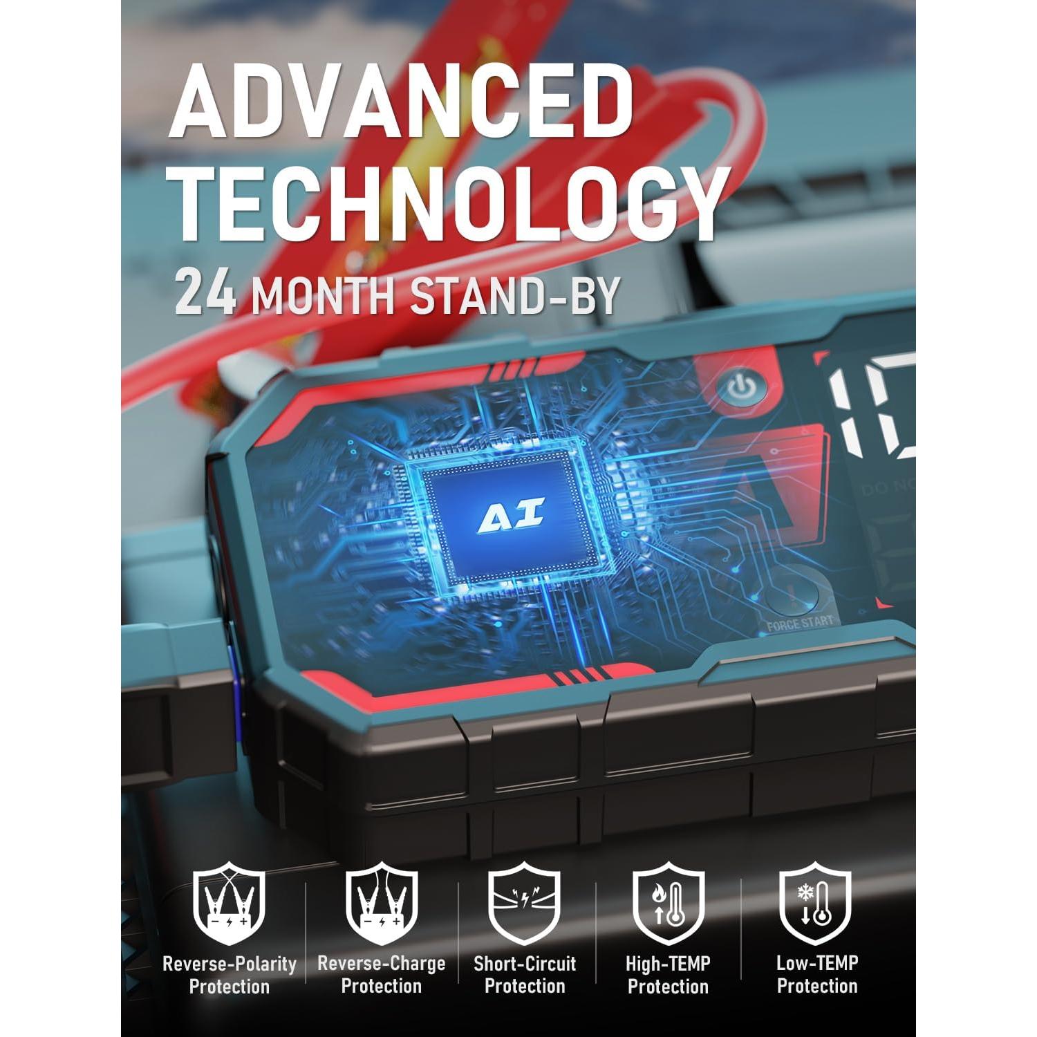 Arrancador de Batería ATGFOX F40-8250A 8250A USB-C