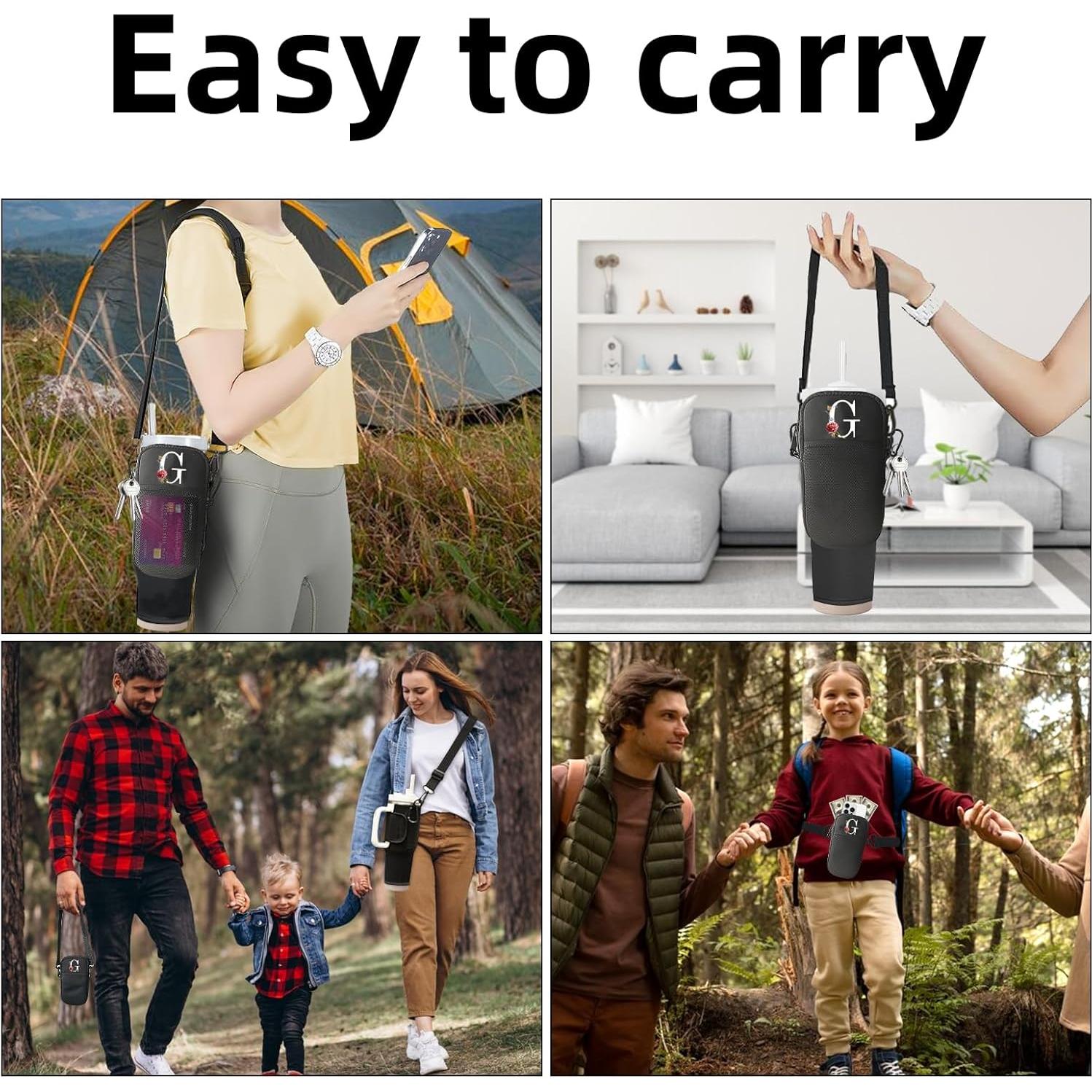 Portabotellas Stanley 40oz/30oz con Correa Ajustable Negro