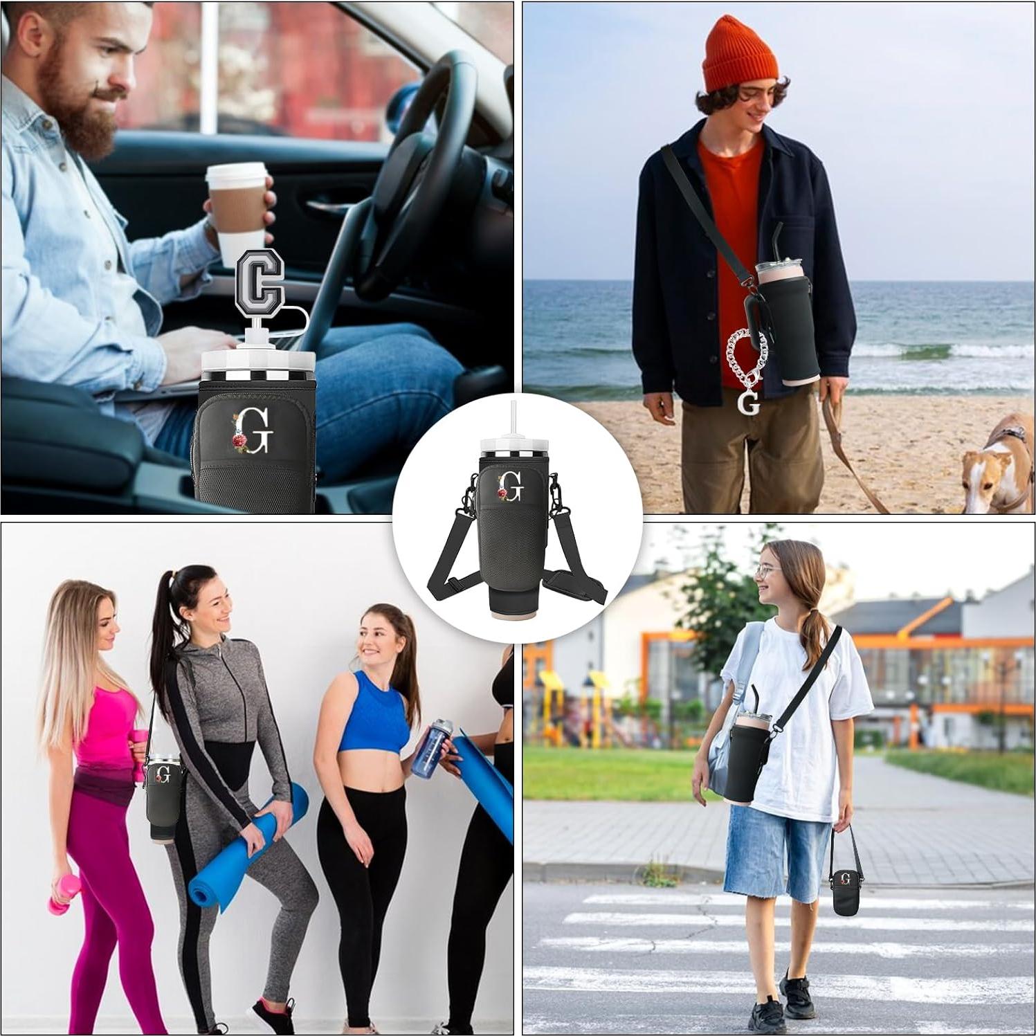 Portabotellas Stanley 40oz/30oz con Correa Ajustable Negro