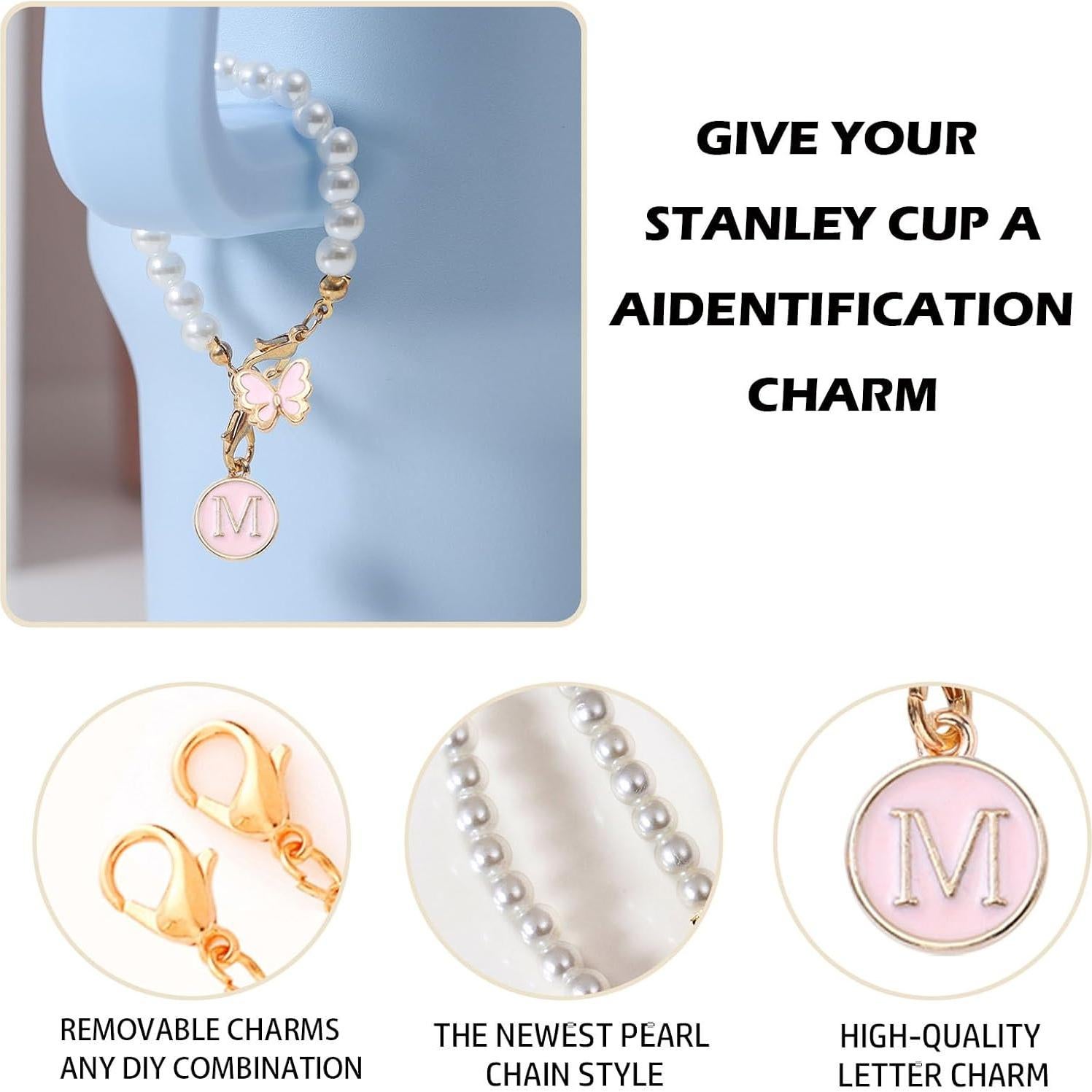 Cadena de Perlas Personalizada para Tazas LUHOHI Letra M