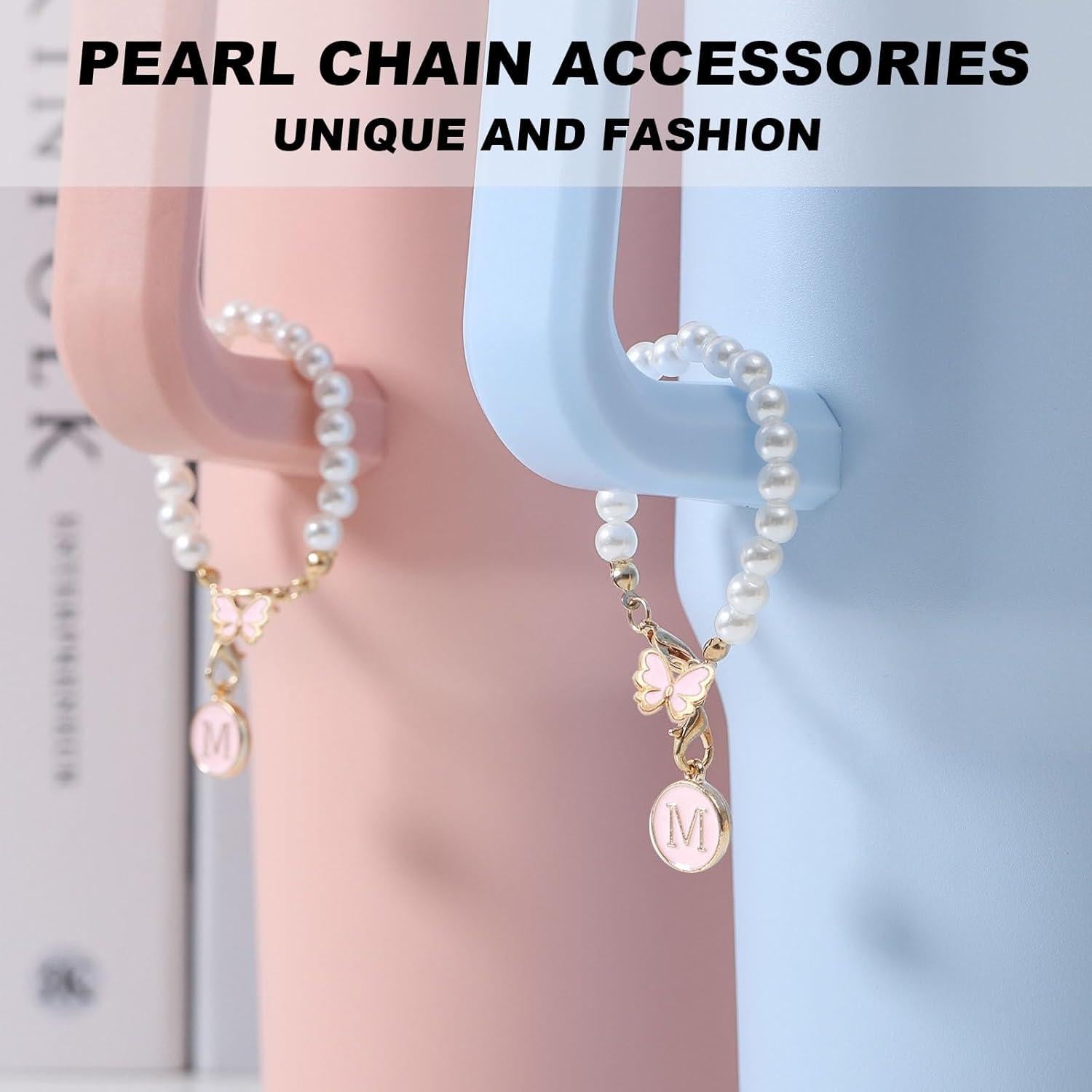 Cadena de Perlas Personalizada para Tazas LUHOHI Letra M