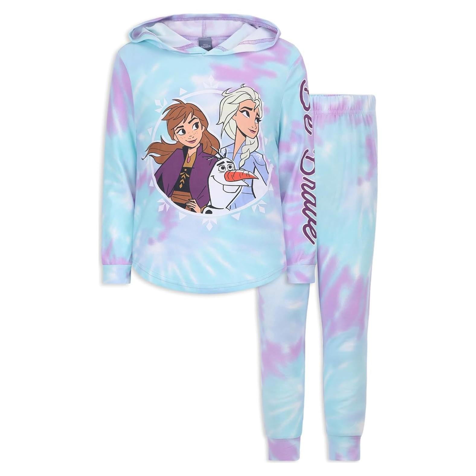 Disney Frozen Elsa, Anna and Olaf Girls Hoodie and Pants Set for Toddler and Little Kids