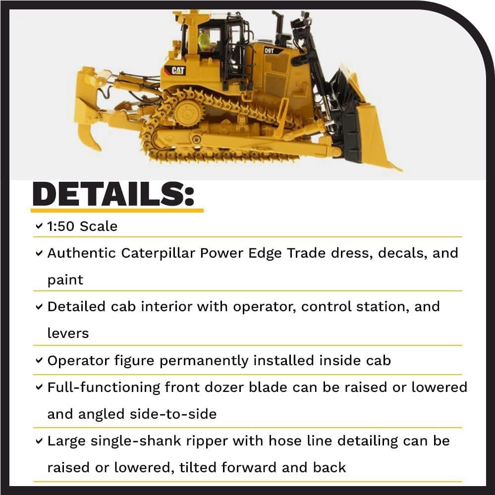 Tractor de Oruga D9T Diecast Masters 1:50 con Detalles