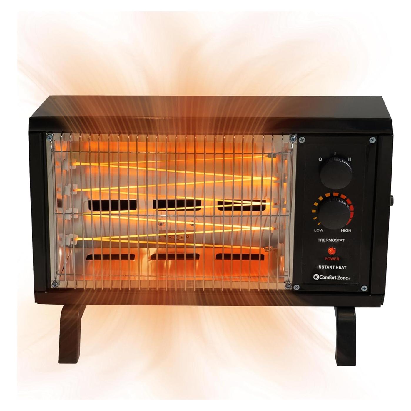 Calentador de Espacio Eléctrico Comfort Zone FW550, 1500W, Negro