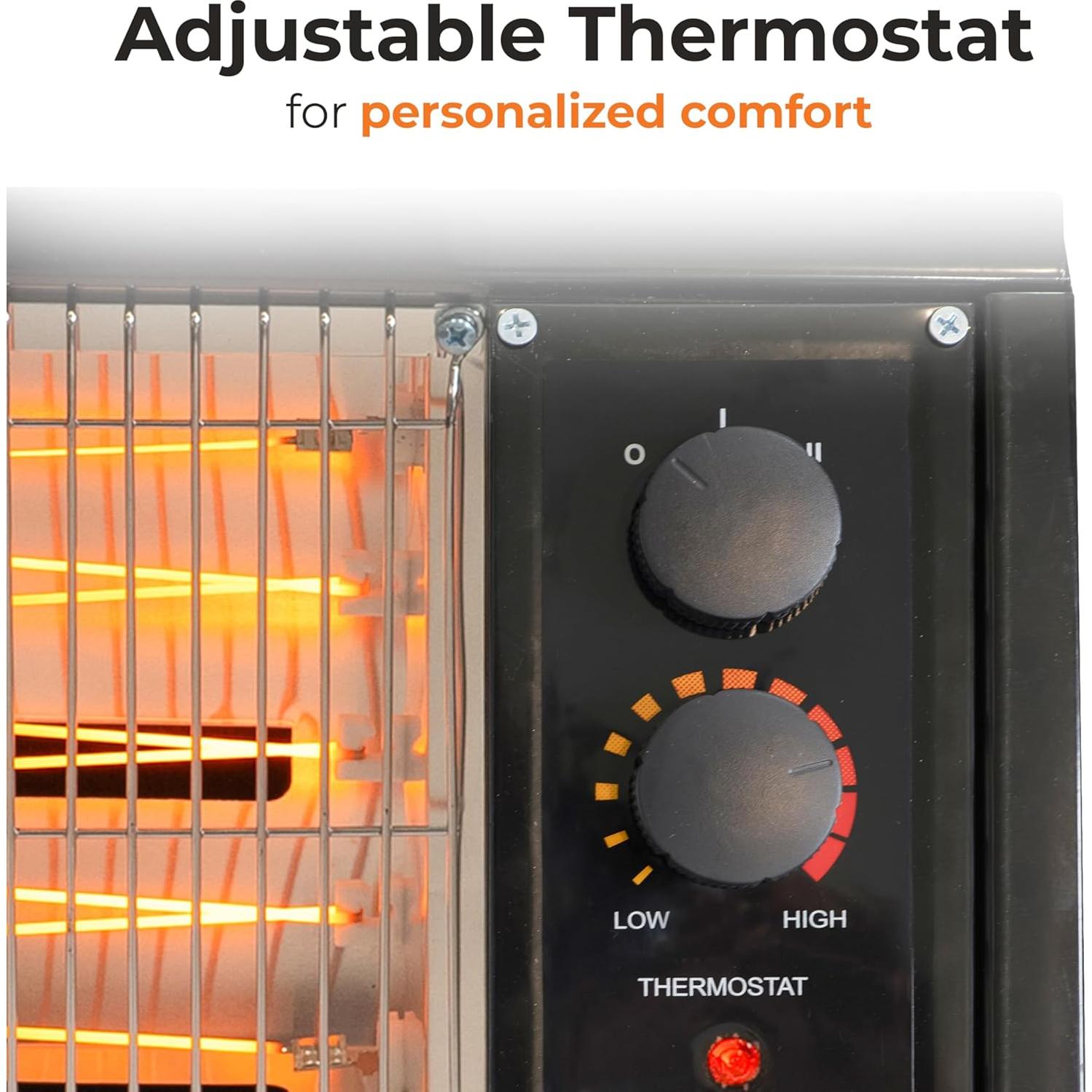 Calentador de Espacio Eléctrico Comfort Zone FW550, 1500W, Negro