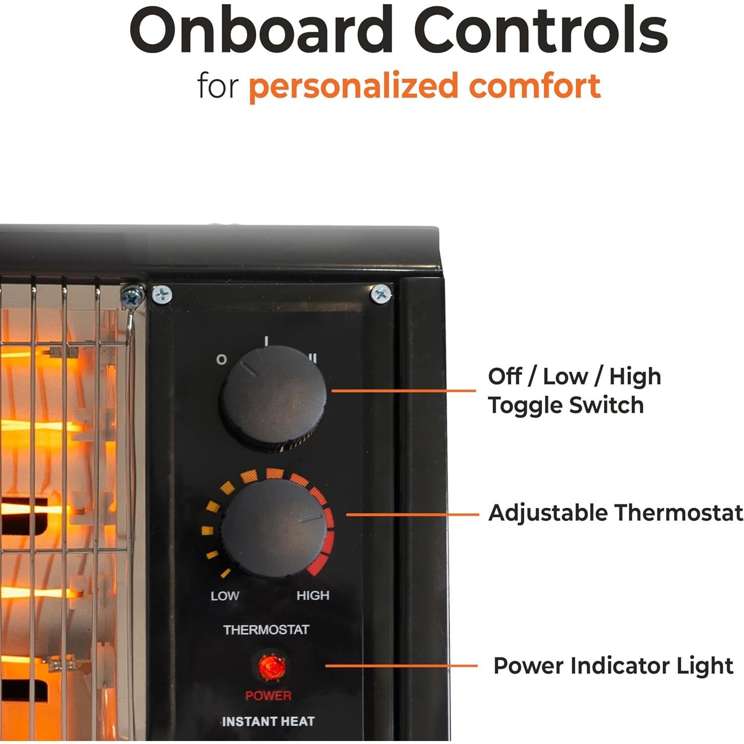 Calentador de Espacio Eléctrico Comfort Zone FW550, 1500W, Negro