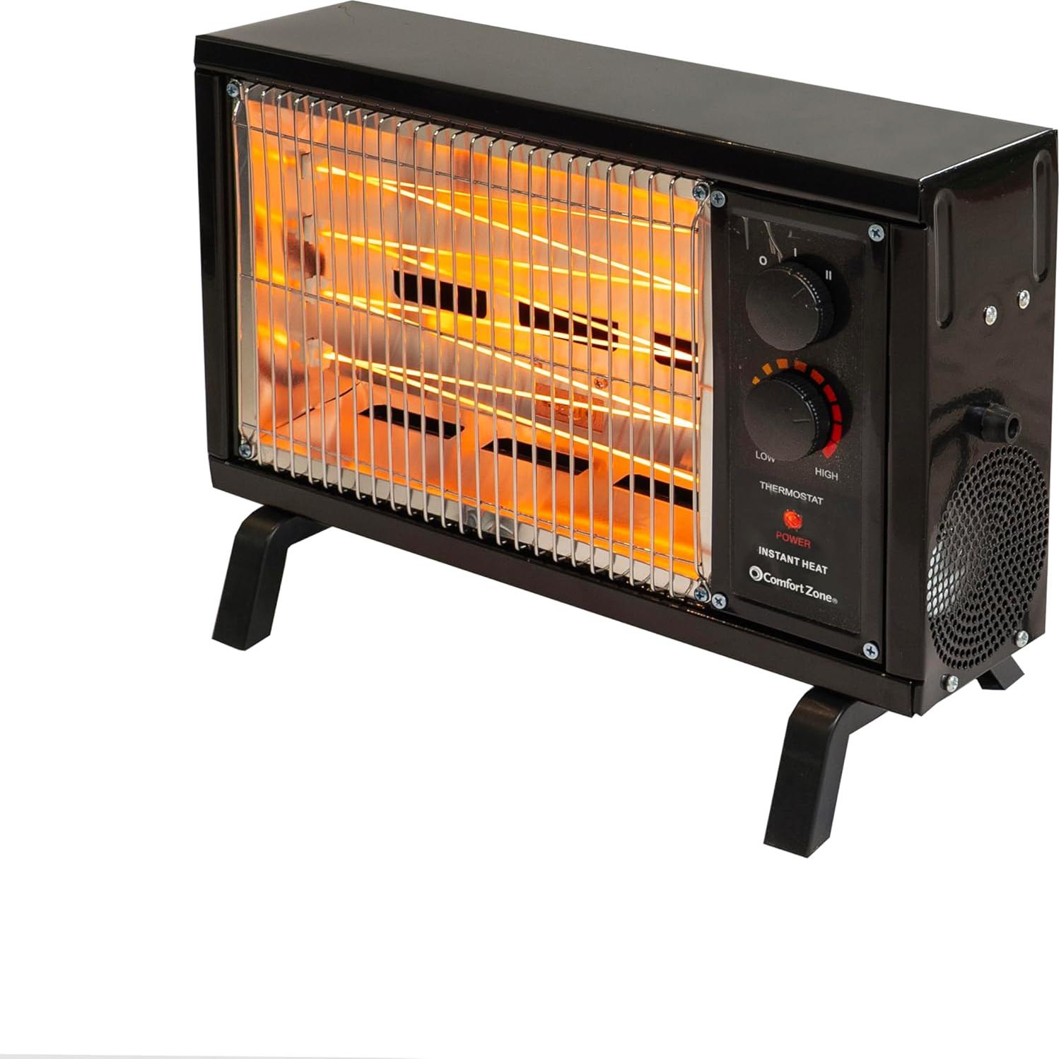 Calentador de Espacio Eléctrico Comfort Zone FW550, 1500W, Negro