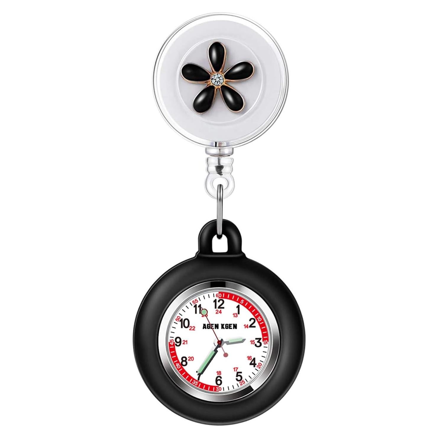 Reloj de enfermera retráctil AGEN KGEN 3 piezas con clip