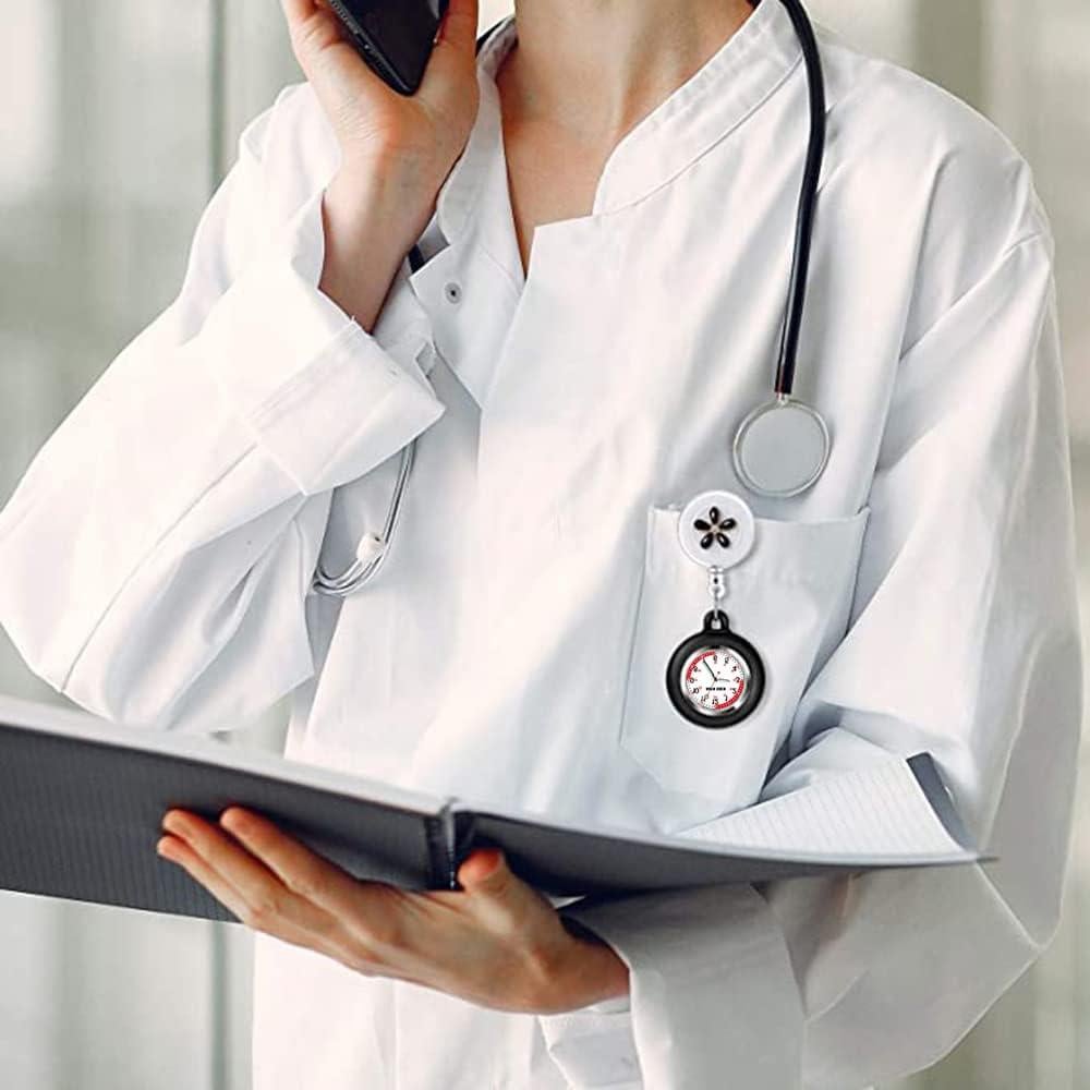 Reloj de enfermera retráctil AGEN KGEN 3 piezas con clip