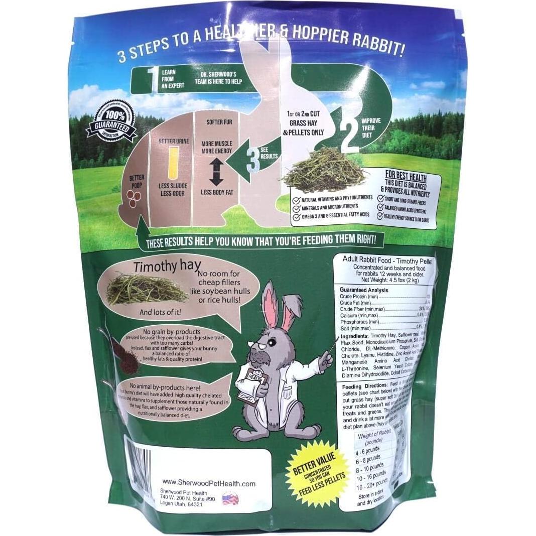 Alimento para Conejos Adultos Sherwood 2.04 kg - Sin Granos