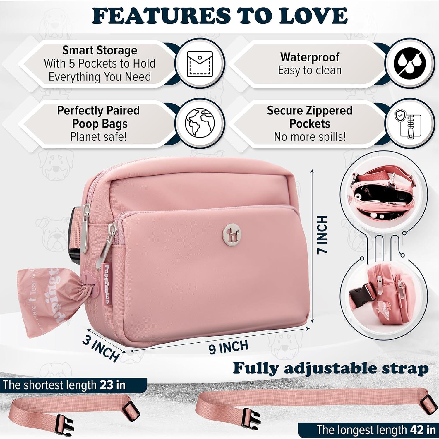Bolsa de Paseo para Perros Puppington 3 en 1 Rosa Blush