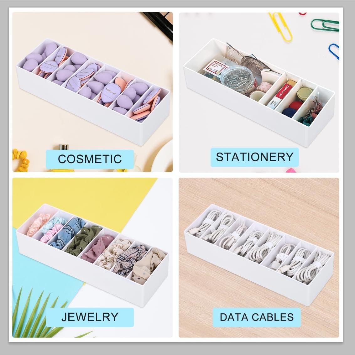 Caja Organizadora de Cables PAVSTINE Blanca con Compartimentos Ajustables