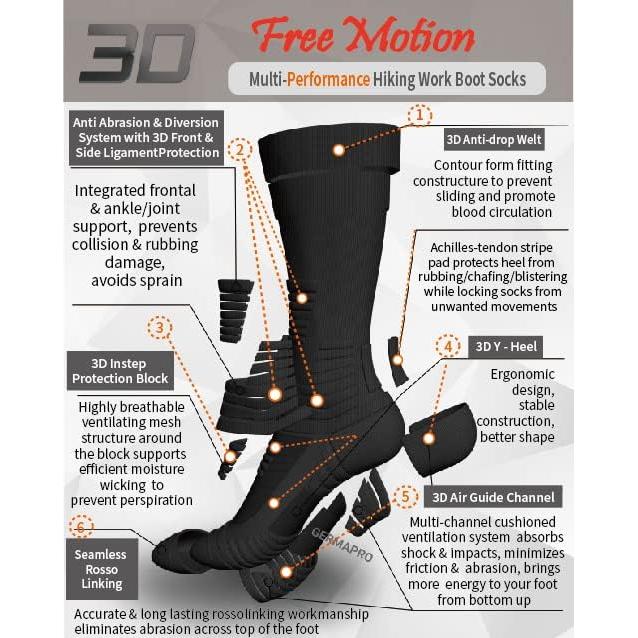 Calcetines tácticos GermaPro unisex 2 pares absorción humedad