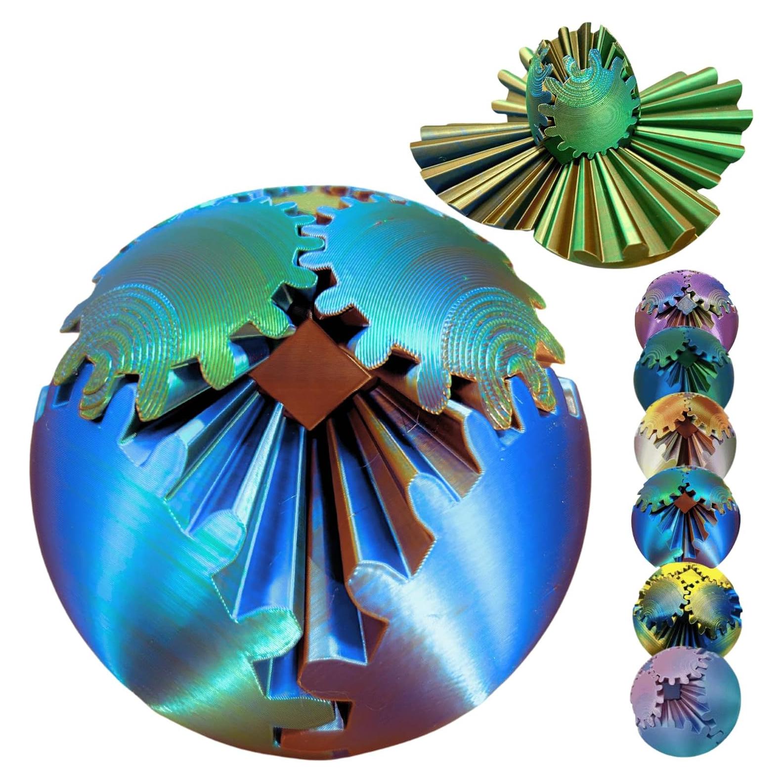 Bola de Engranaje Antiestrés GearSphere 3D Azul Lásser 10.5cm