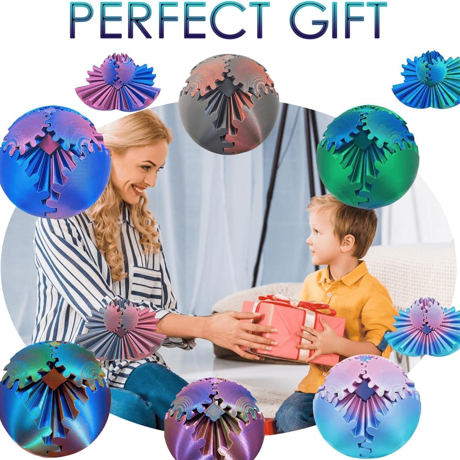 Bola de Engranaje Antiestrés GearSphere 3D Azul Lásser 10.5cm