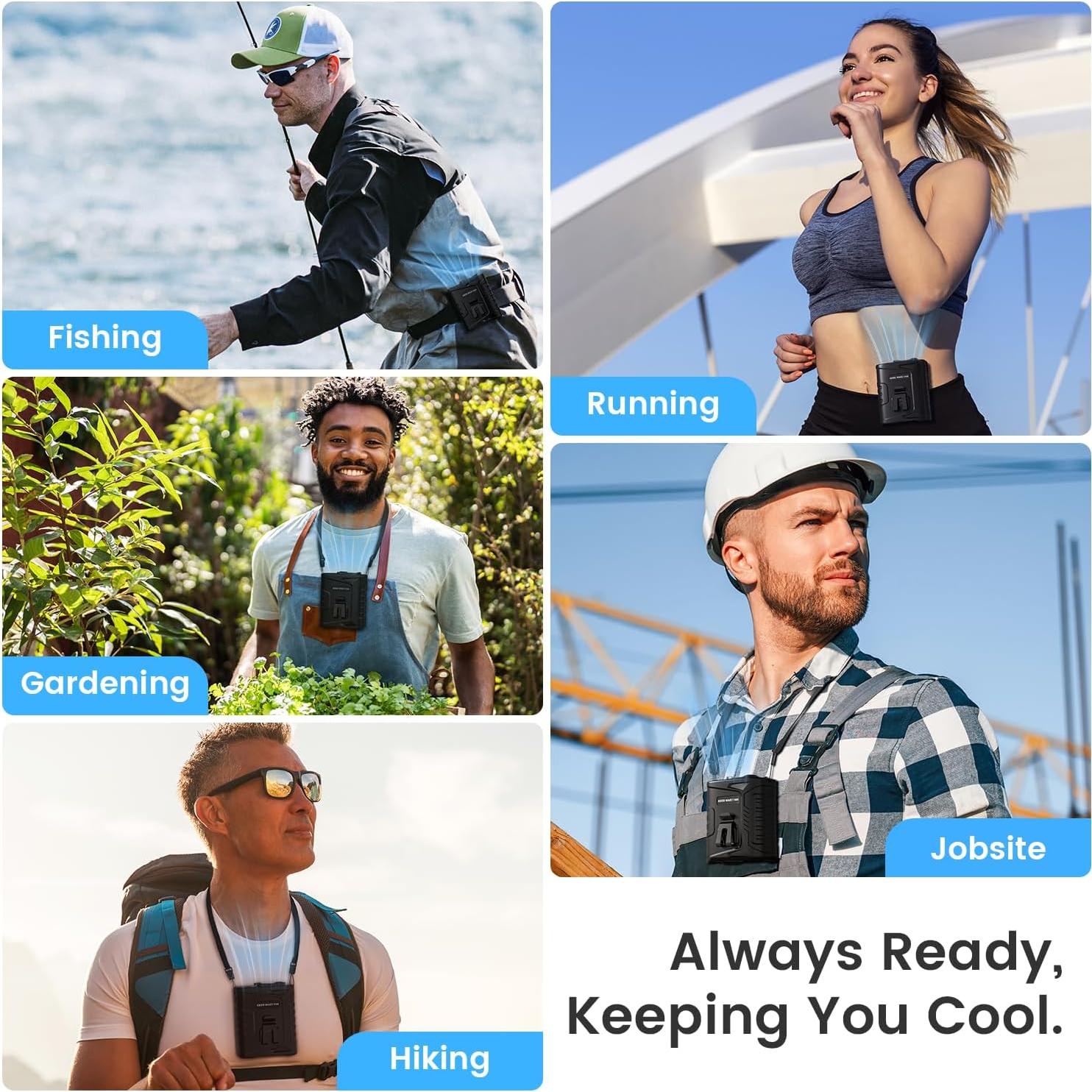 Ventilador de Cintura KIBEE WaistCooler Recargable 5 Velocidades