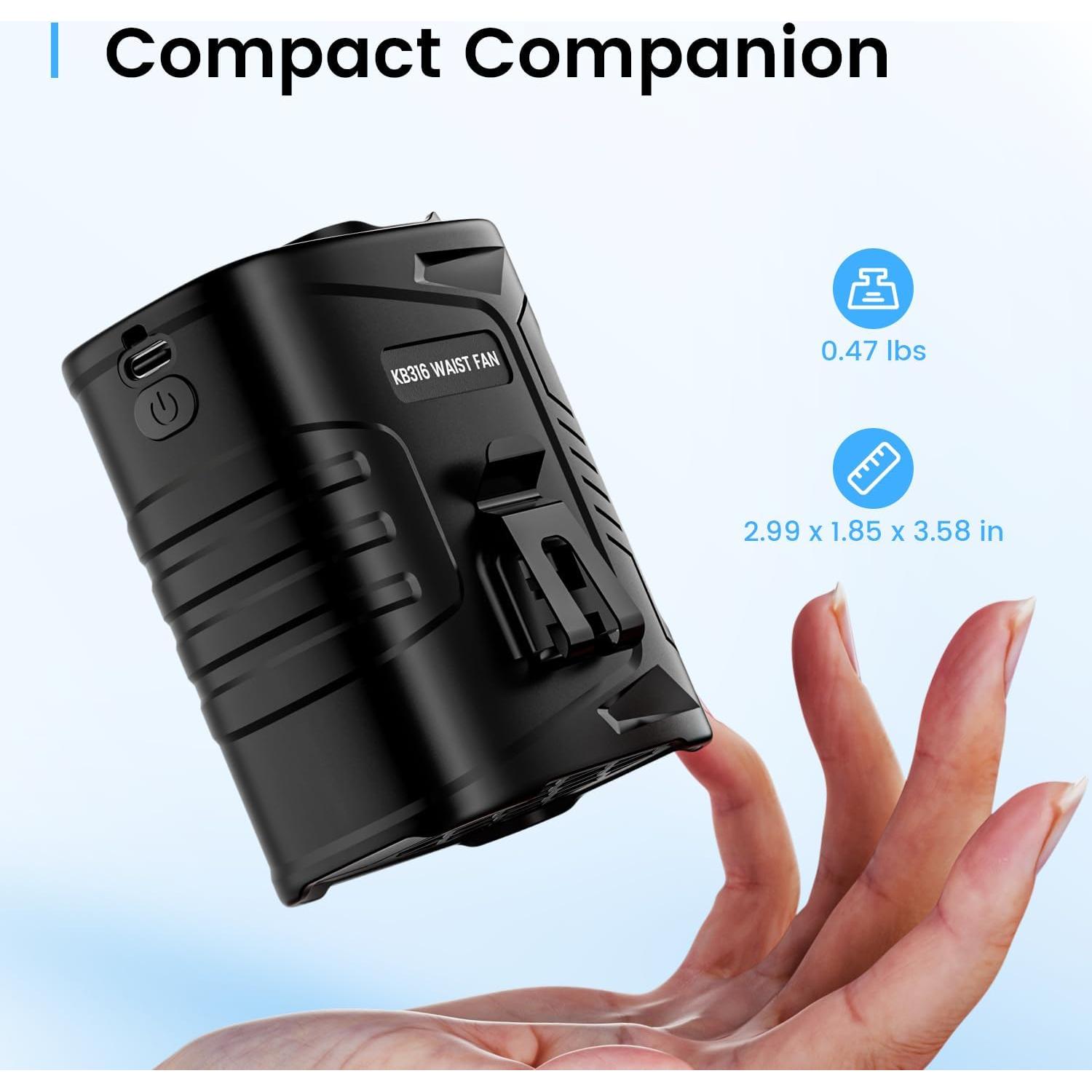 Ventilador de Cintura KIBEE WaistCooler Recargable 5 Velocidades
