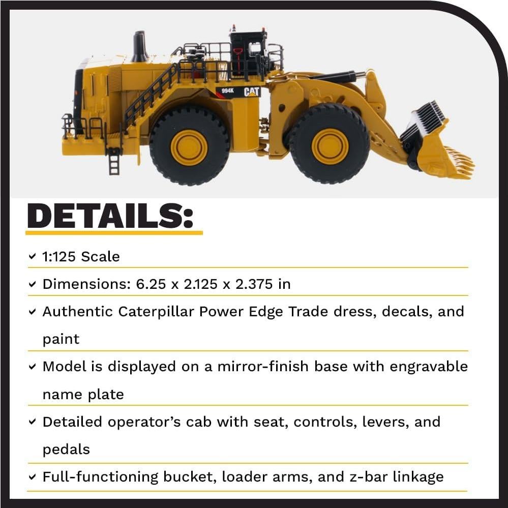 Cargadora de Ruedas Caterpillar 994K Diecast Masters 1:125