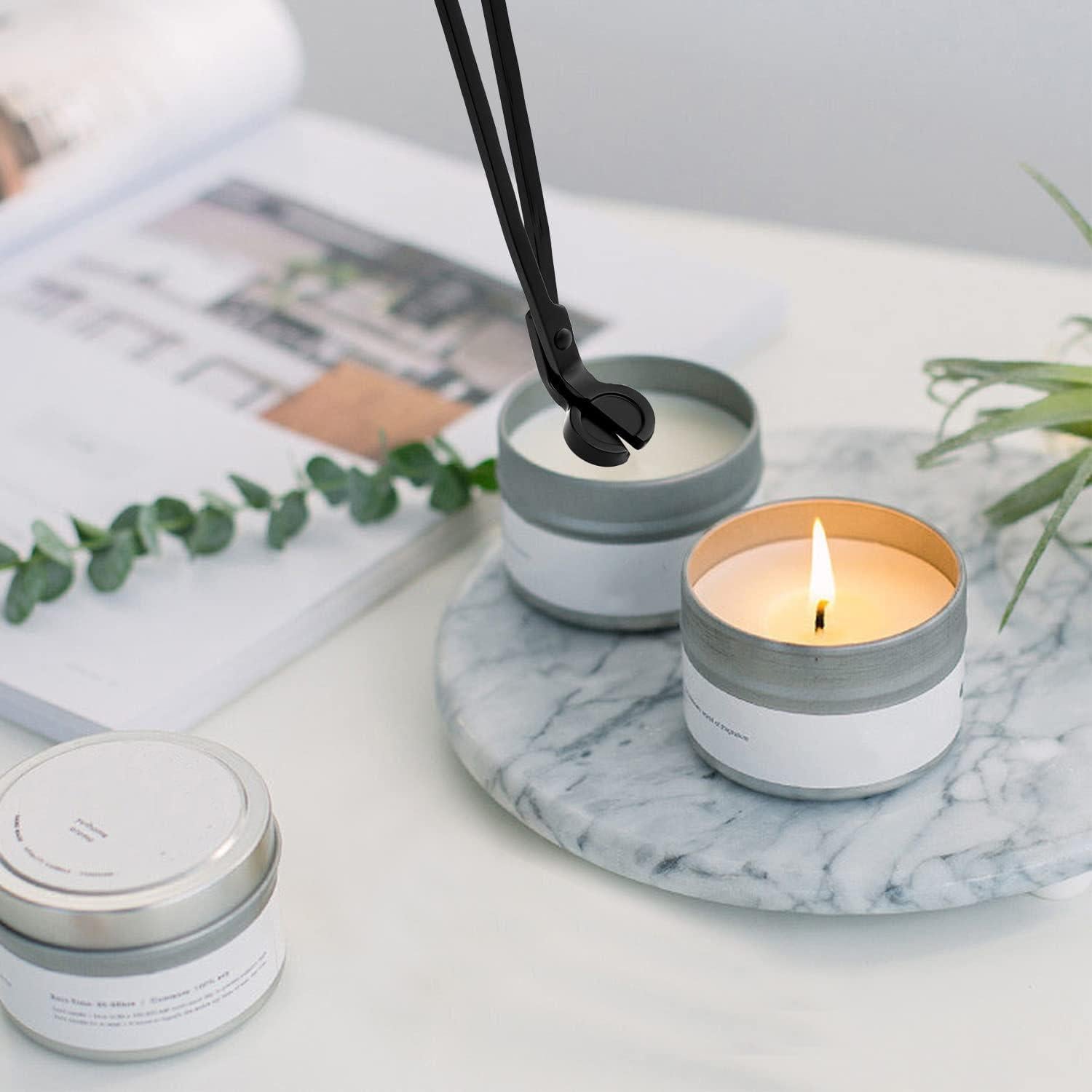 Juego de encendedor de vela recargable y cortador de mechas - Negro