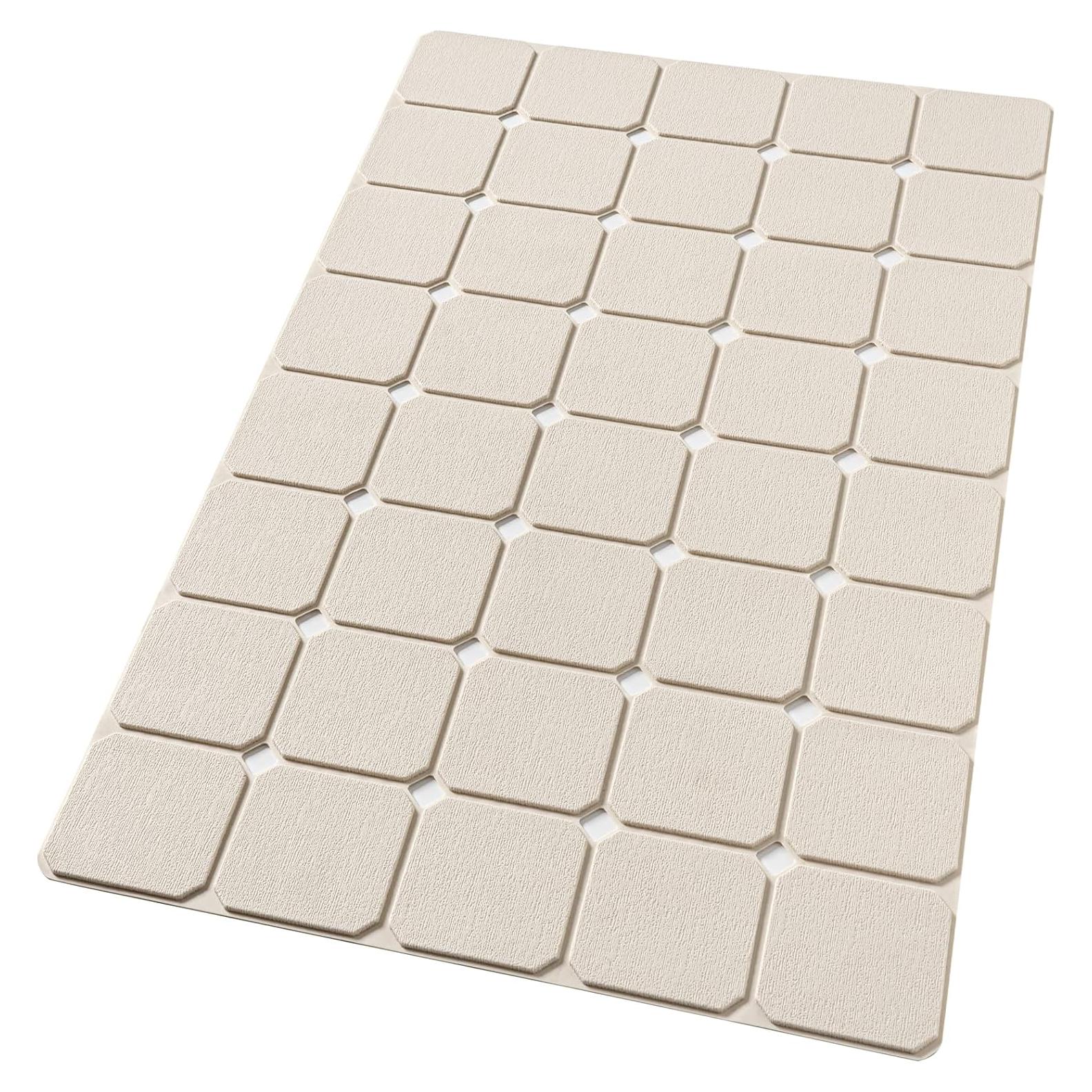 Alfombra de Baño Antideslizante KINBEAR Silicona Beige 71.1x45 cm