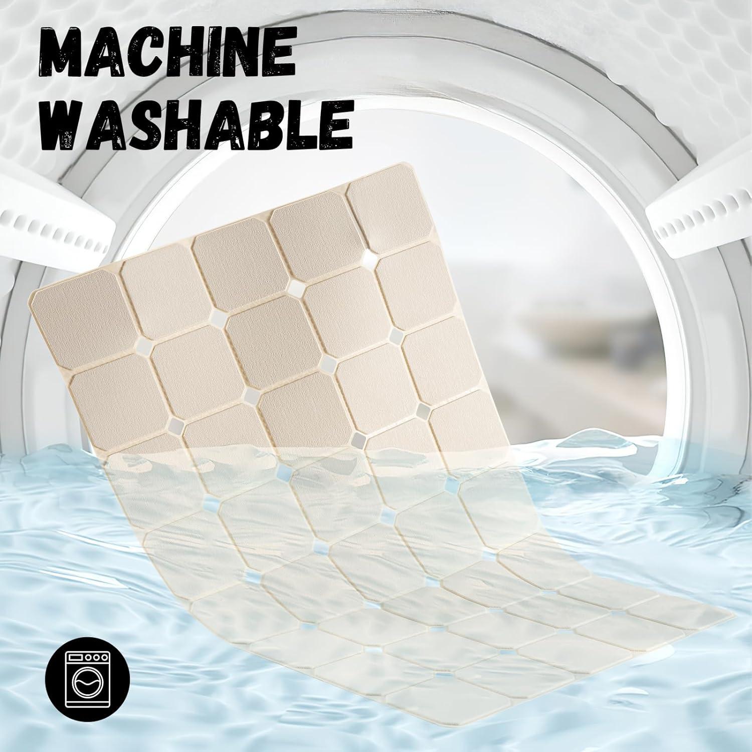 Alfombra de Baño Antideslizante KINBEAR Silicona Beige 71.1x45 cm