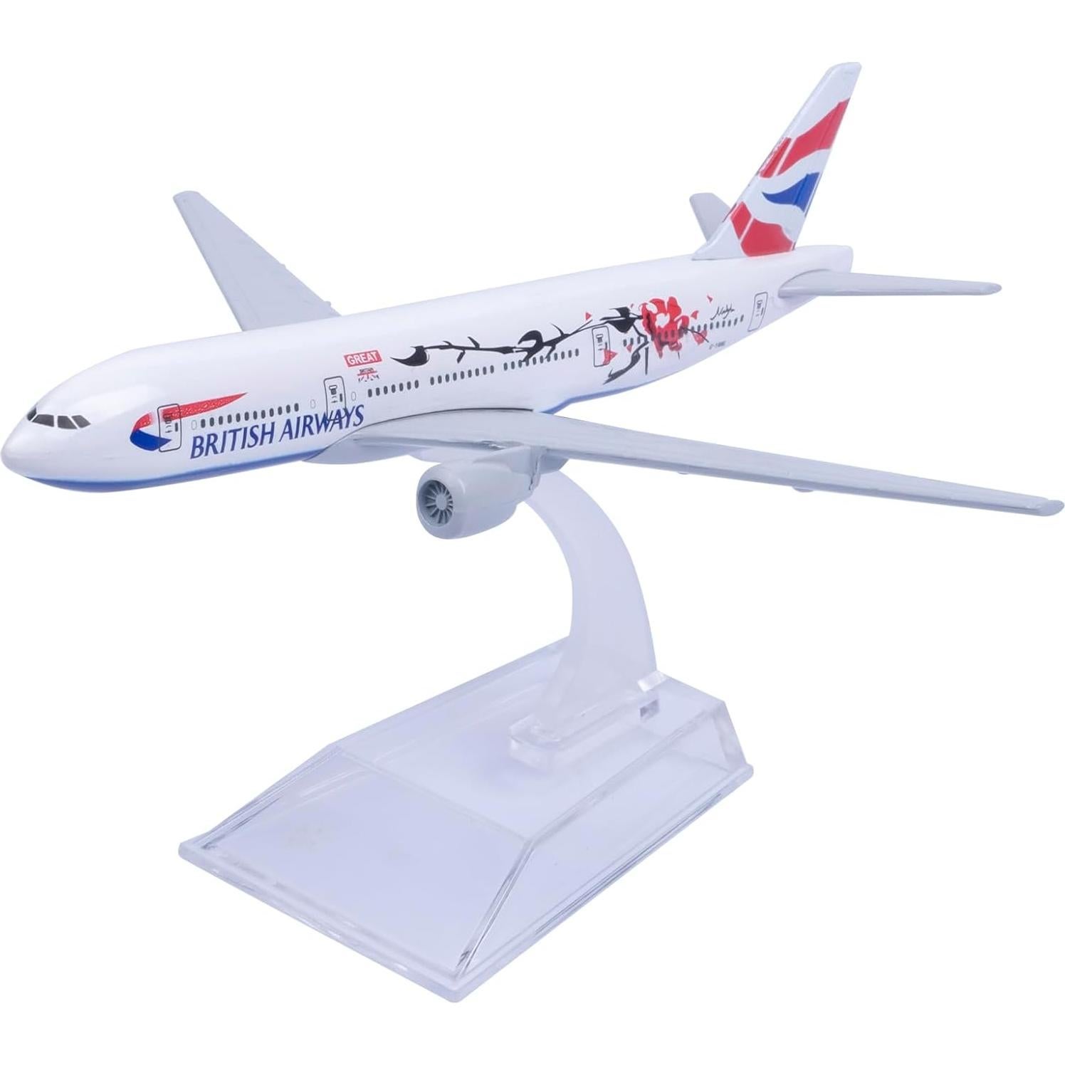 Modelo de avión Bswath B777 de metal 16 cm para colección