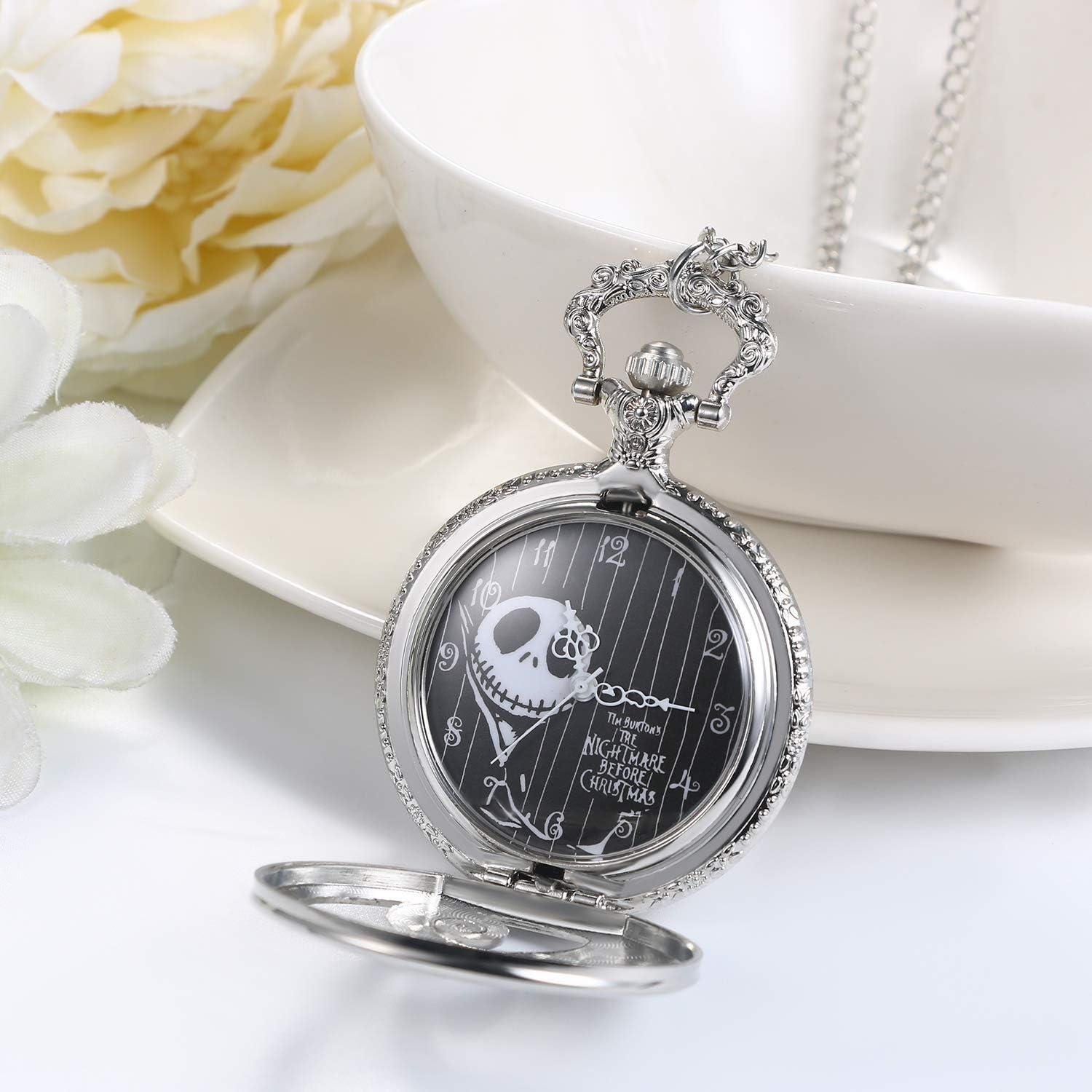 Reloj de bolsillo JewelryWe Pesadilla Navidad Cuarzo Plata