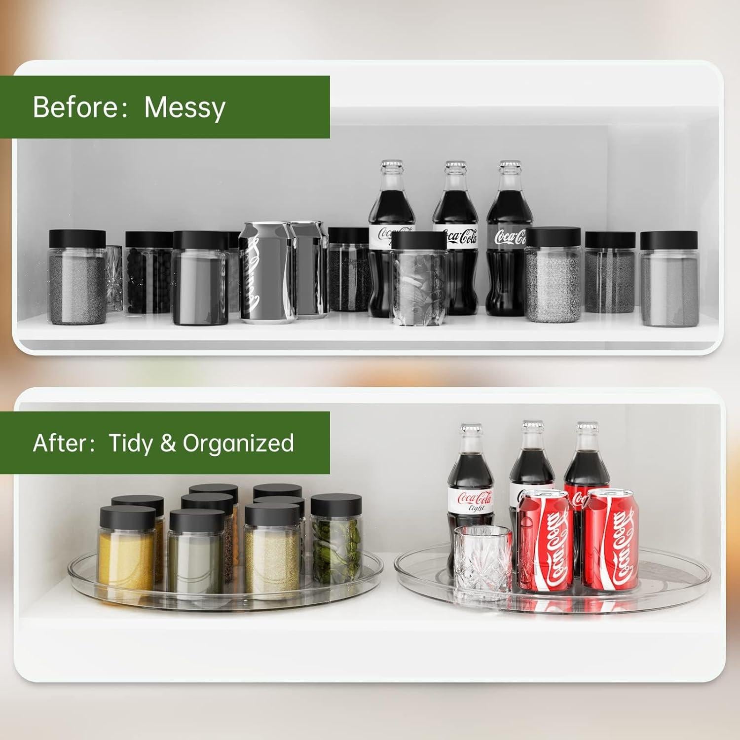 Organizador giratorio URALFA 10.6" (26.9 cm) plástico transparente