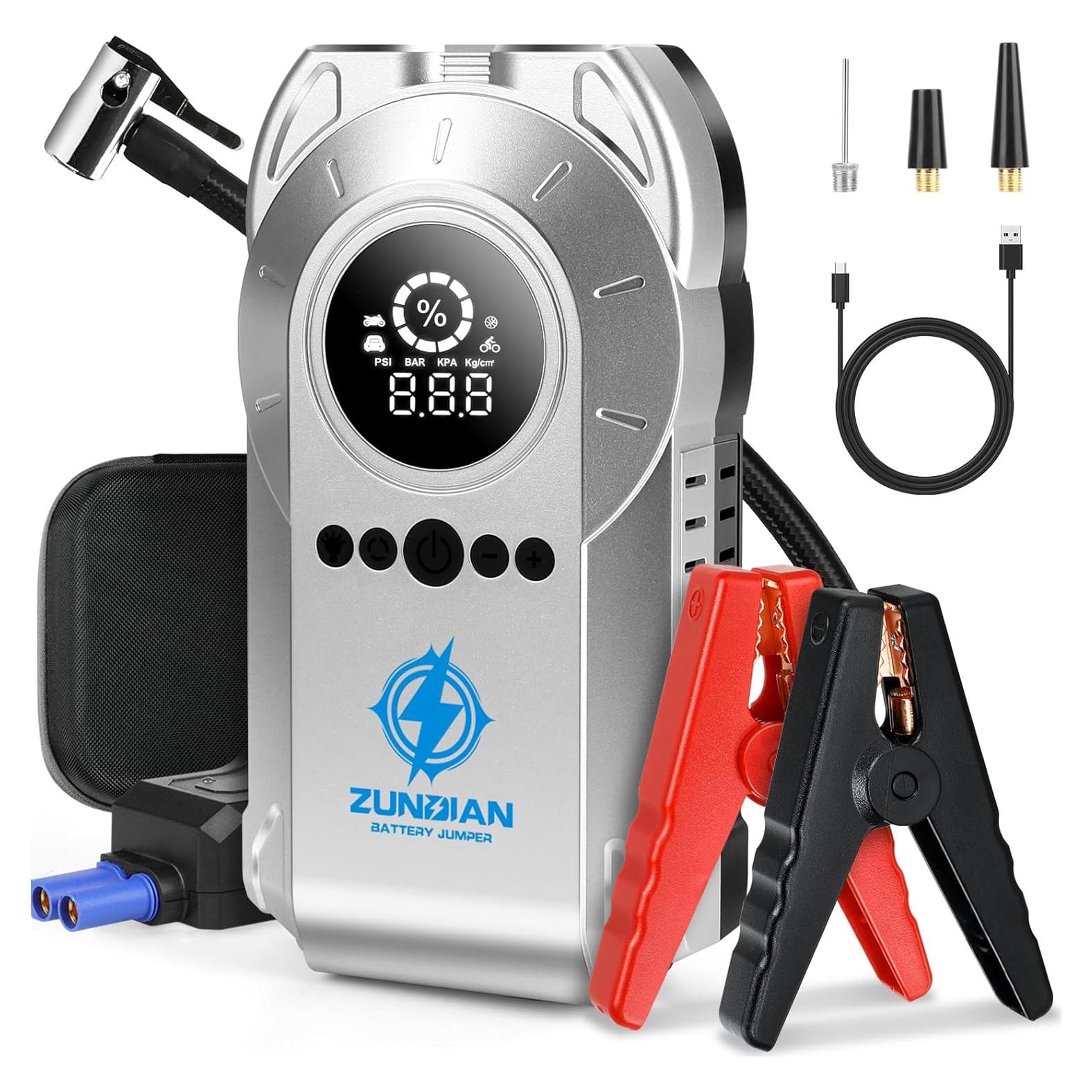 Arrancador de Coche ZunDian Q19 6000A con Compresor 150PSI