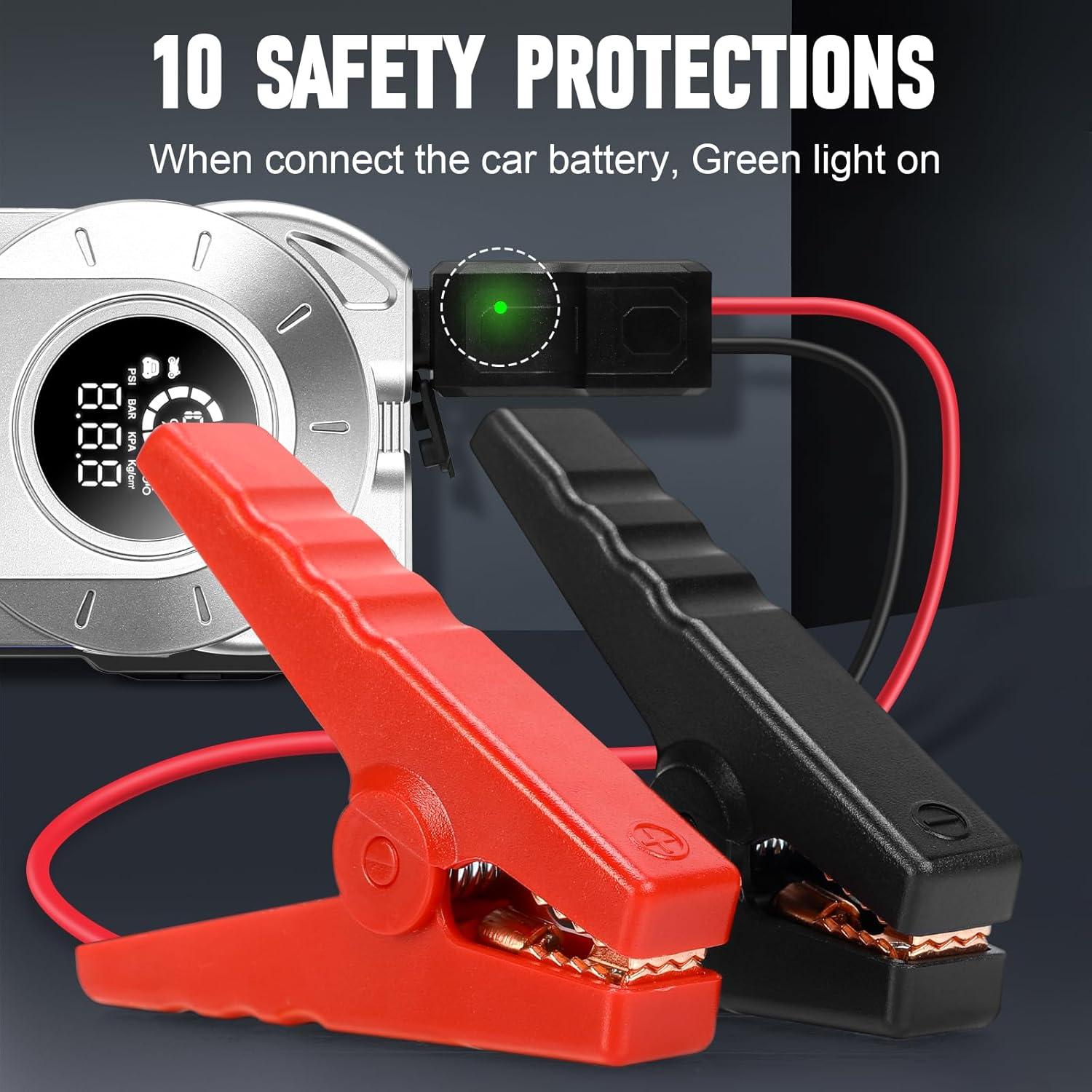 Arrancador de Coche ZunDian Q19 6000A con Compresor 150PSI