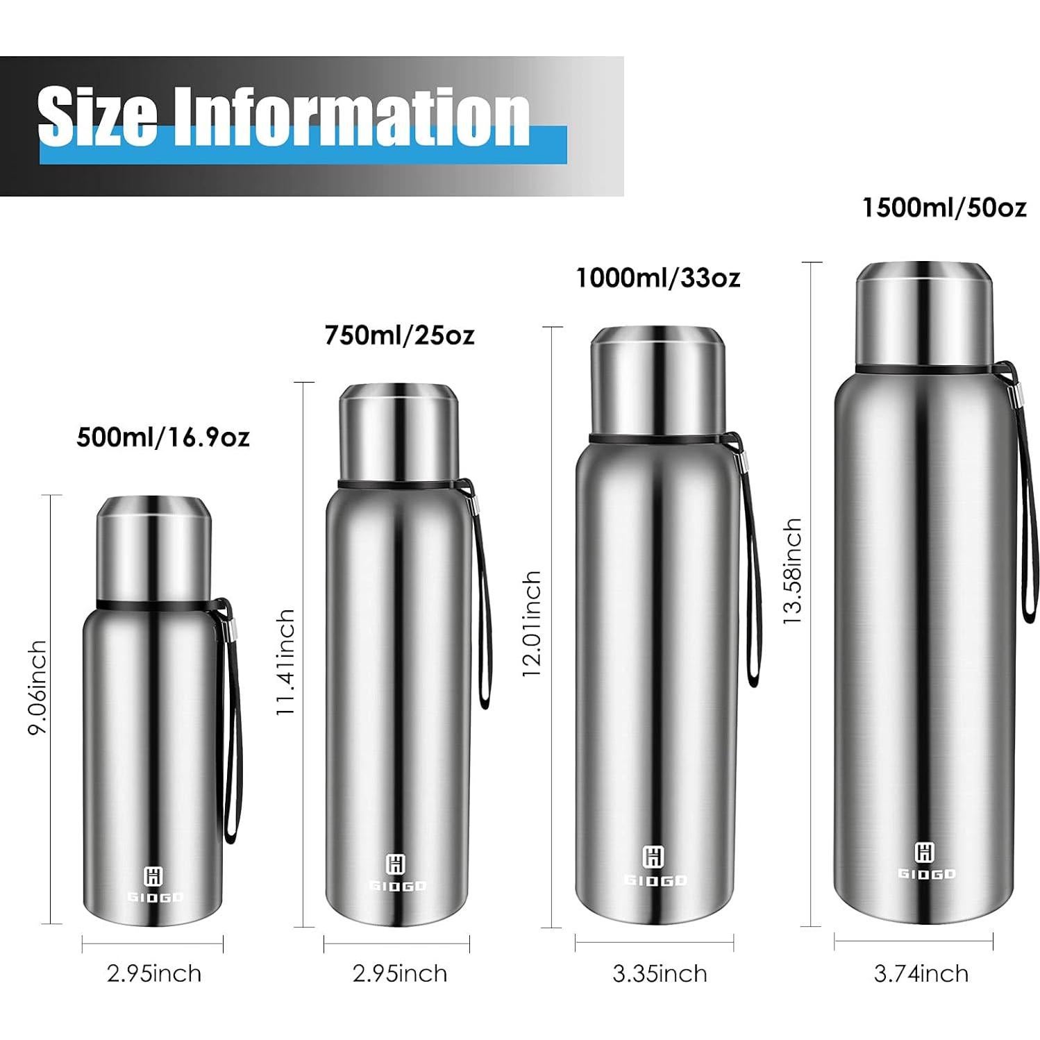 Botella Térmica GIOGD 750ml Acero Inoxidable Aislada