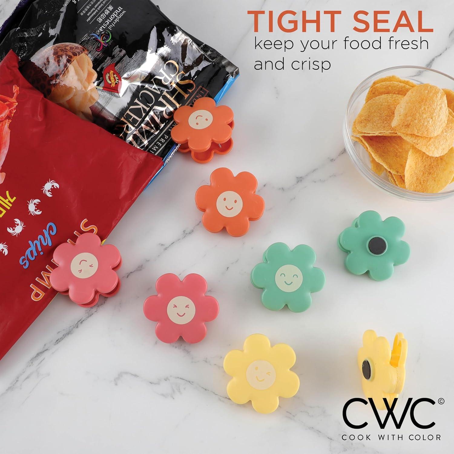 Clips para Bolsas COOK WITH COLOR - Paquete de 8, Flores Brillantes