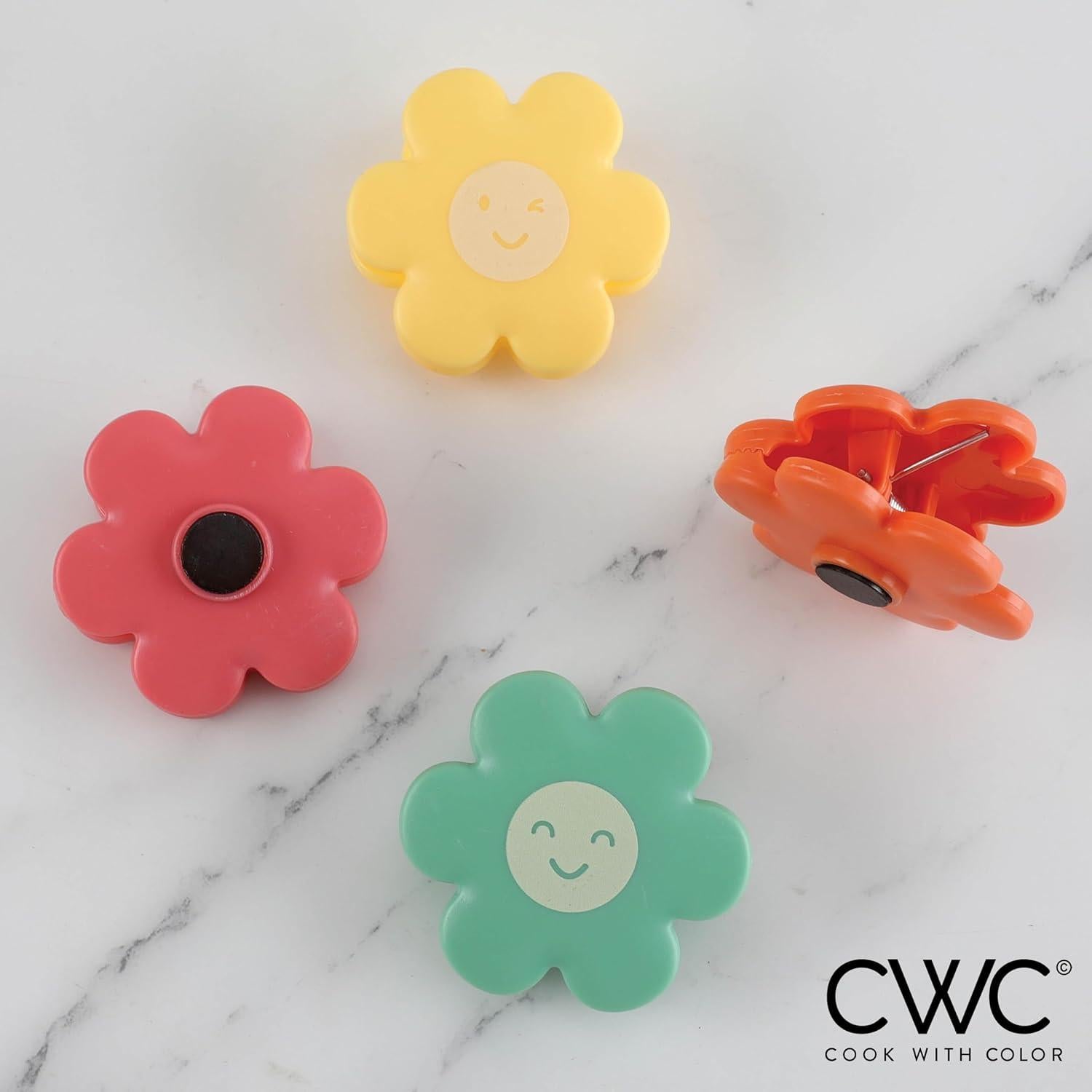 Clips para Bolsas COOK WITH COLOR - Paquete de 8, Flores Brillantes