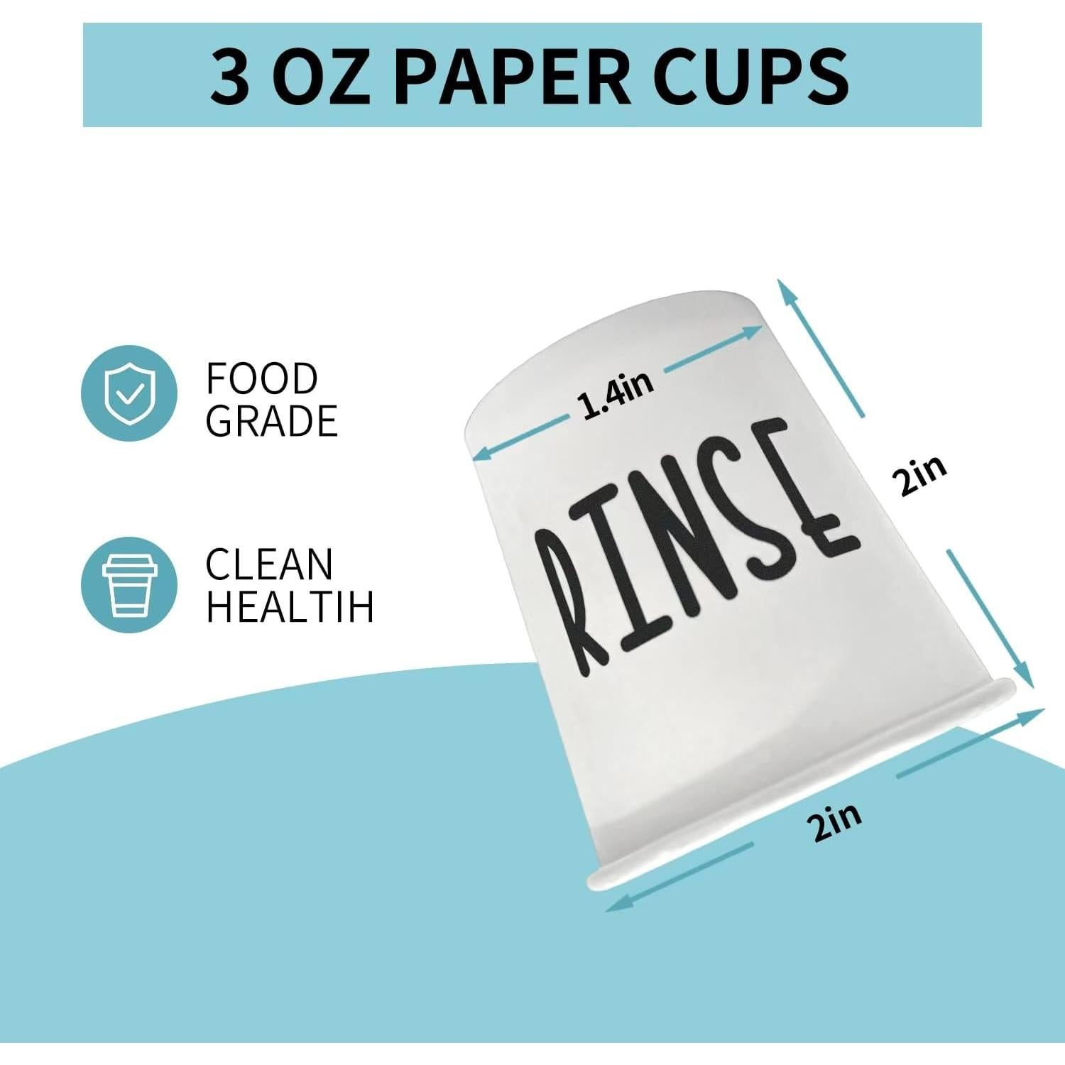 100 Vasos Desechables para Enjuagar BONLONG 3 oz Blancos