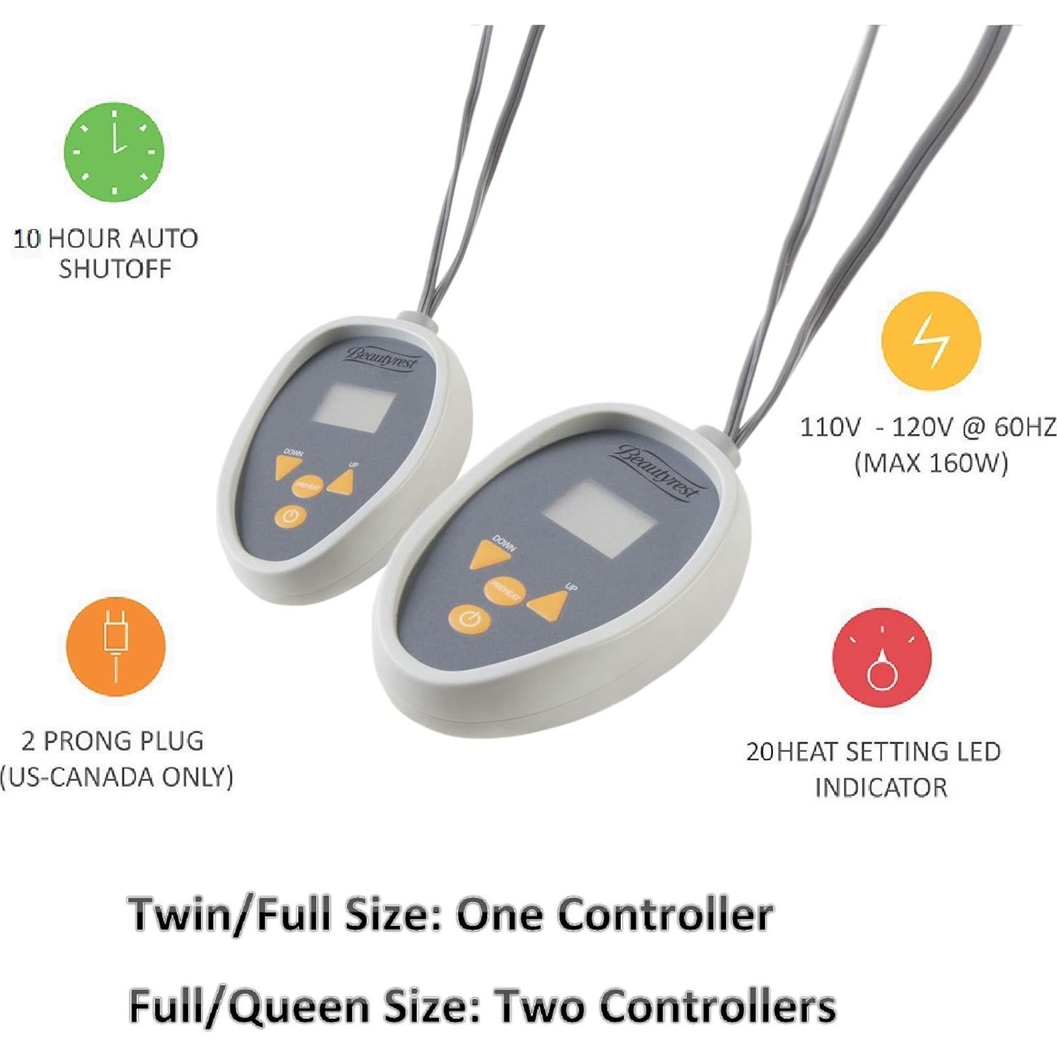 Manta Eléctrica Beautyrest Rey Beige Microforro 20 Niveles Calor