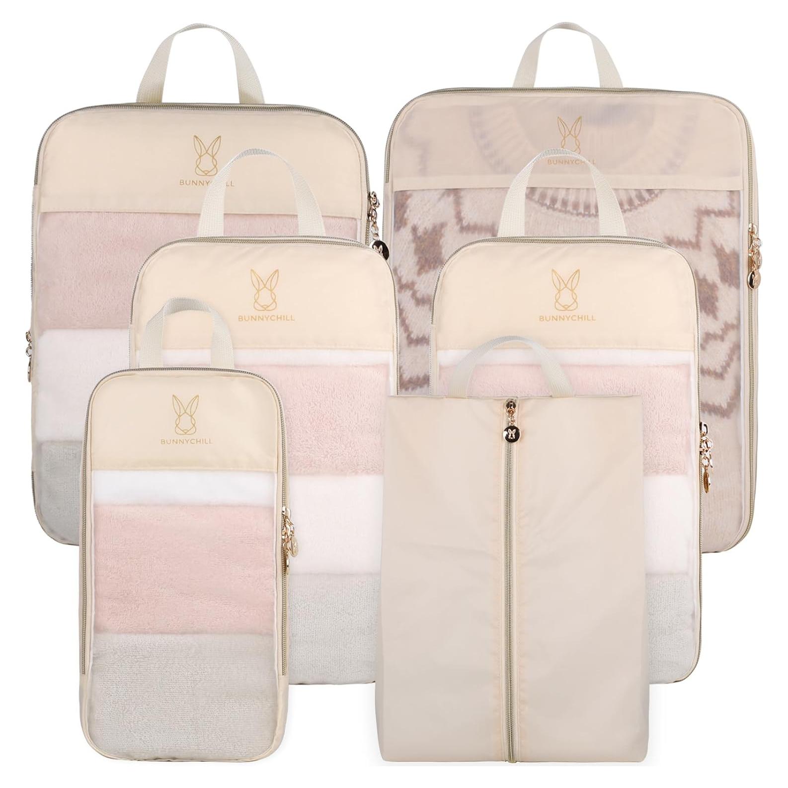 Juego de 8 Cubos de Compresión Expandibles Bunnychill Beige