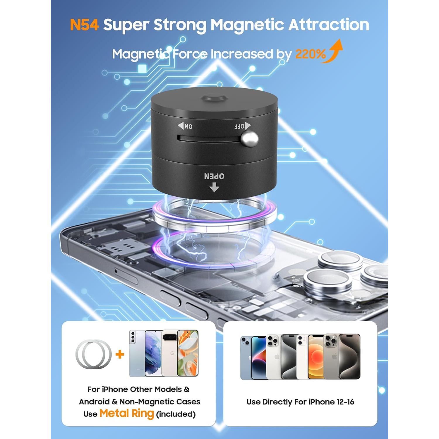 Soporte Magnético para Teléfonos ALTERIFE A1 - Rotación 360°