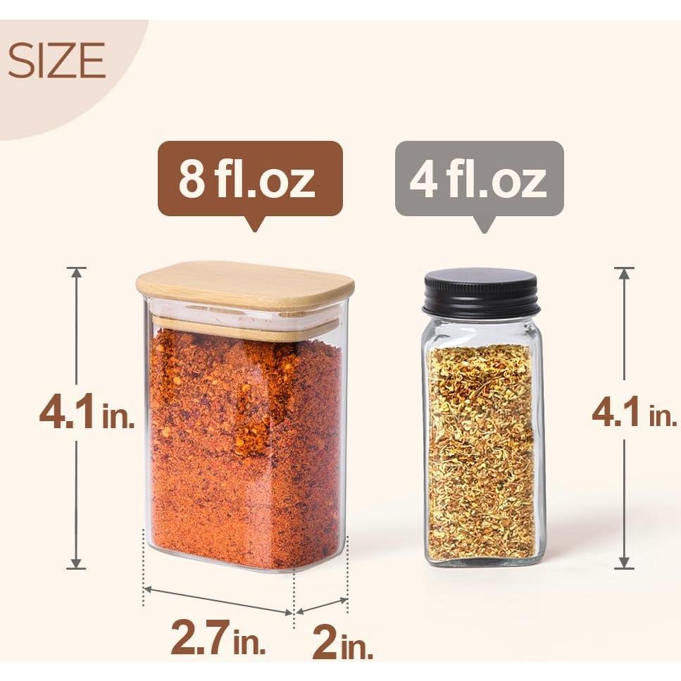 Tarros de Especias ComSaf 8 oz con Etiquetas - 6 Piezas