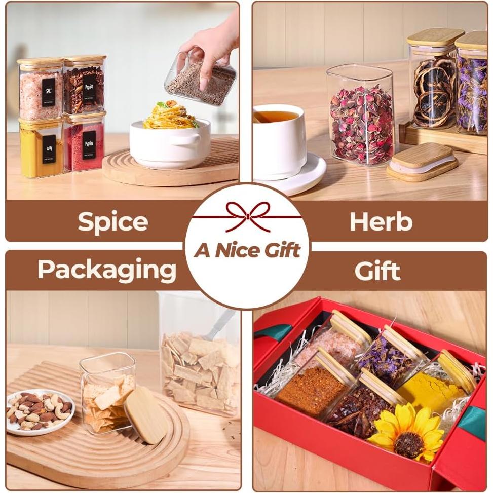 Tarros de Especias ComSaf 8 oz con Etiquetas - 6 Piezas